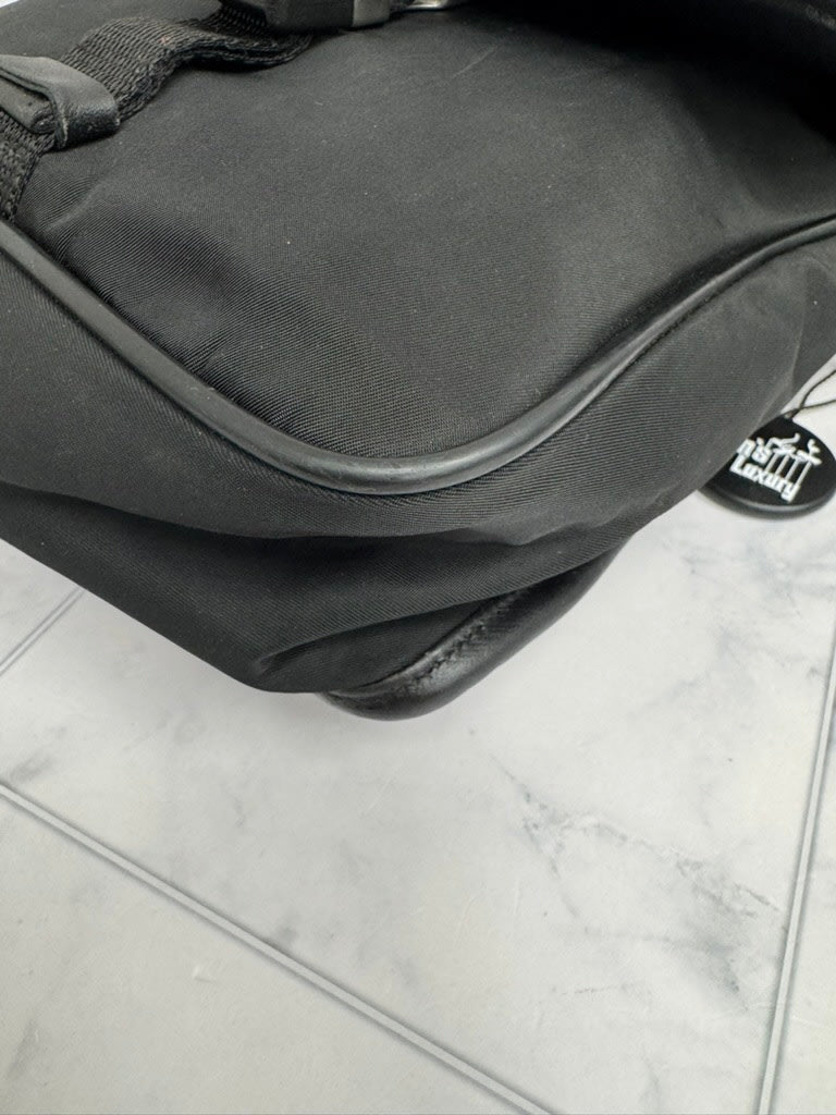 Prada Black Nylon Single Buckle Messenger Crossbody Bag