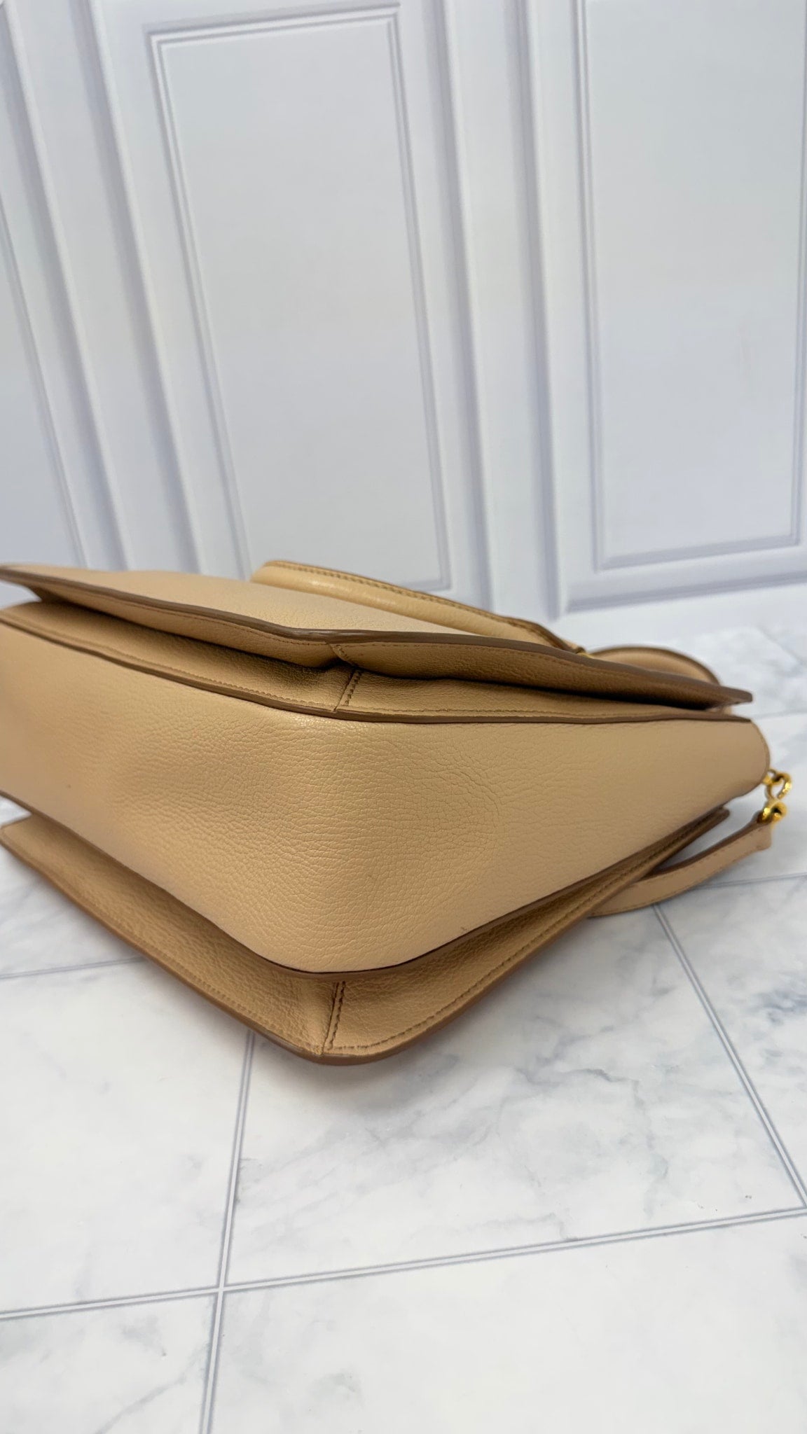 Miu Miu Nude Grained Leather Madras 2Way Handbag 