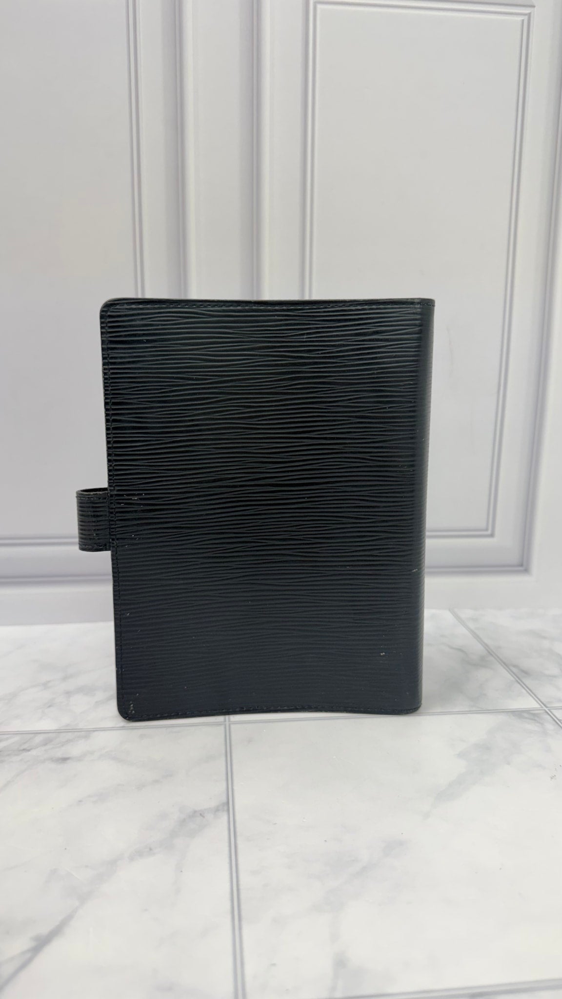 Louis Vuitton Black Epi Leather Notebook Agenda Cover MM 