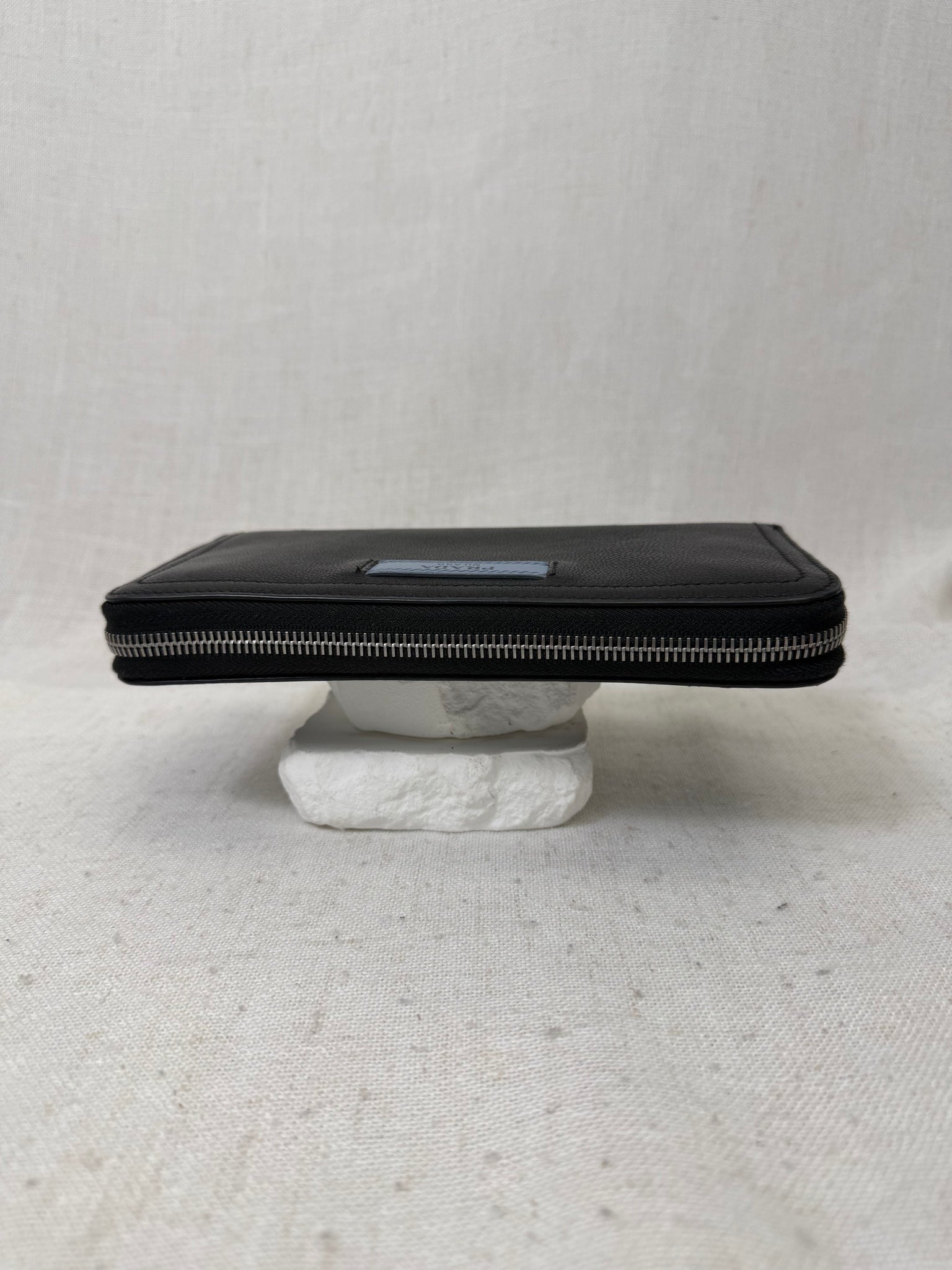 Prada Black Leather Zippy Wallet 