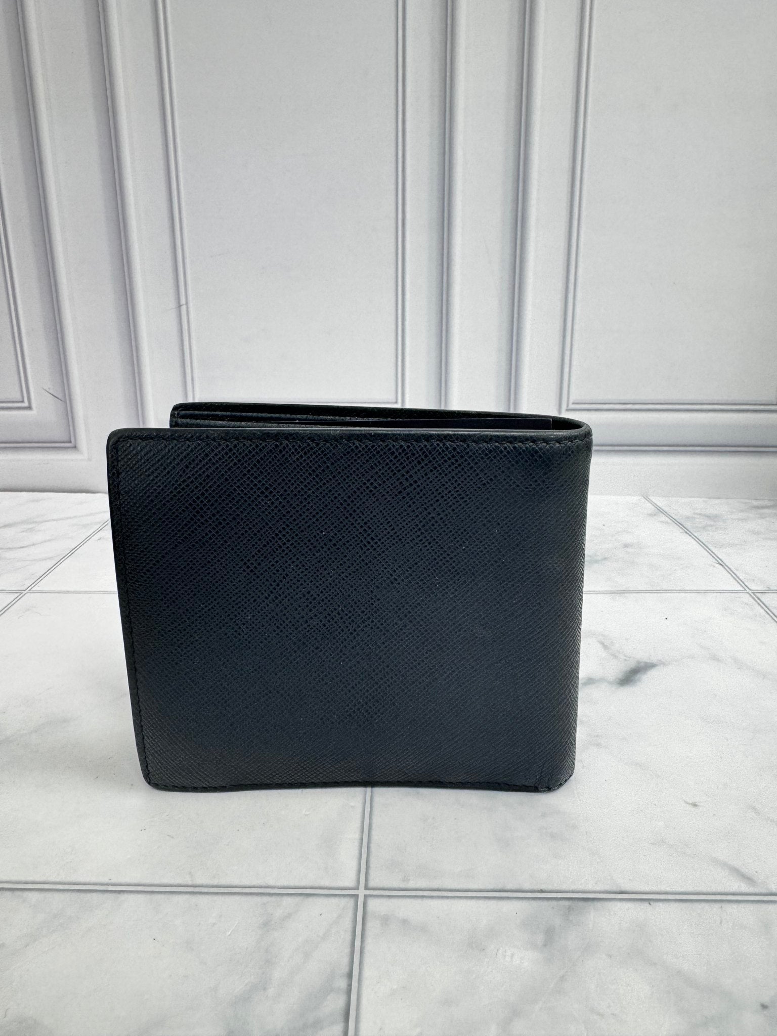 Prada Navy Blue Saffiano Leather Bifold Wallet