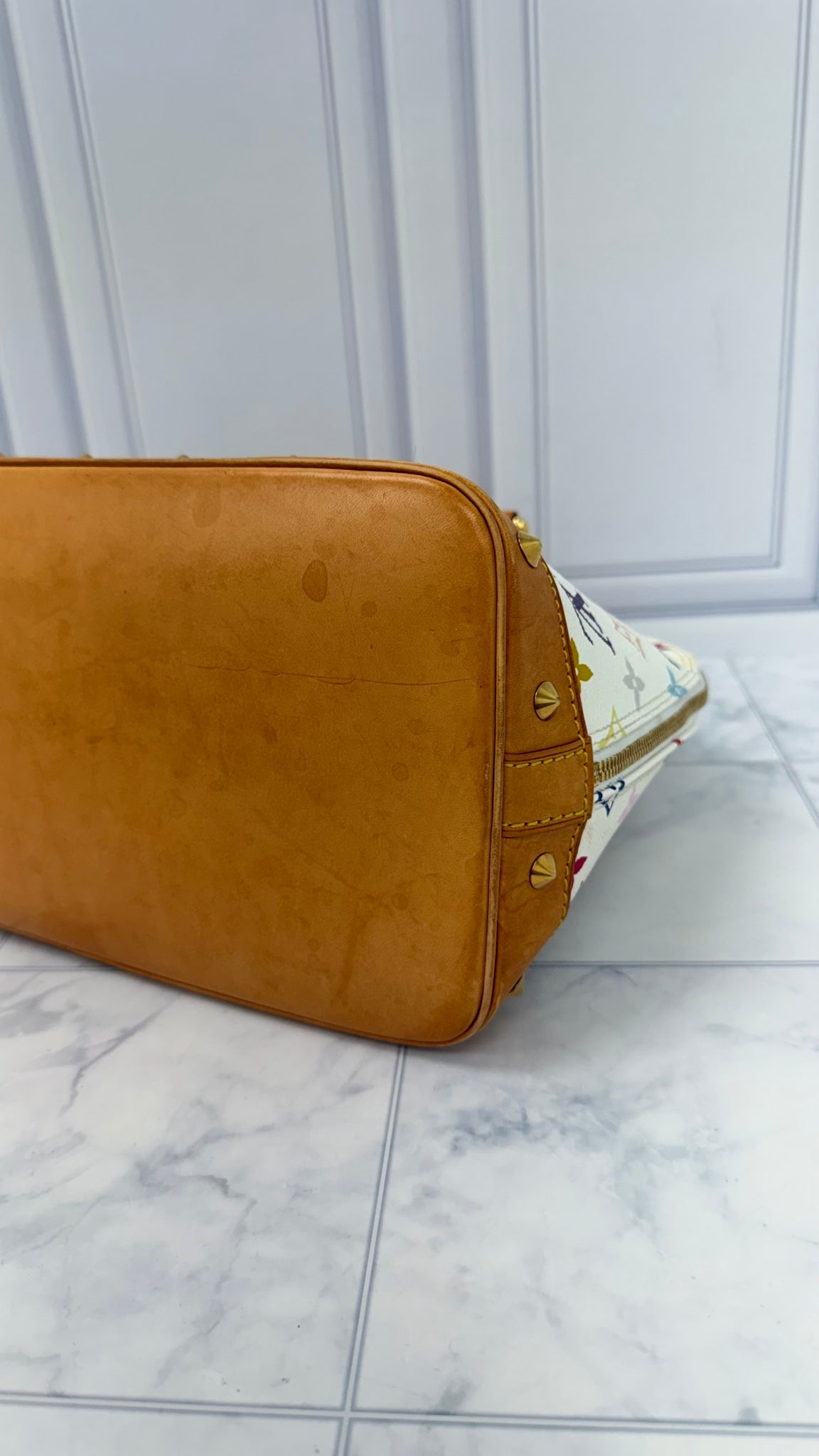 Louis Vuitton White Multicolor Monogram Alma PM Handbag 