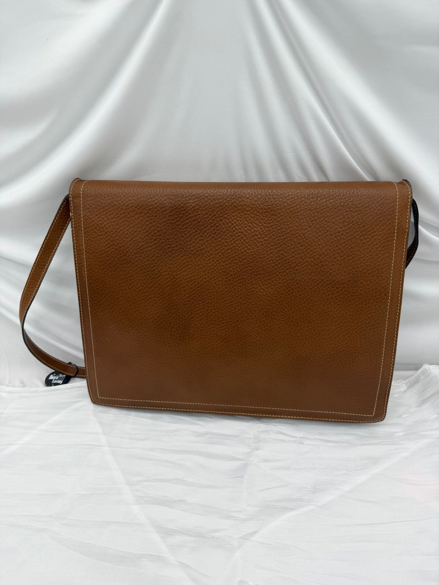 Loewe Vintage Brown Leather Double Flap Business Bag