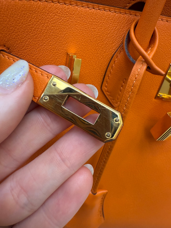 Hermes Orange Swift Leather Birkin 25