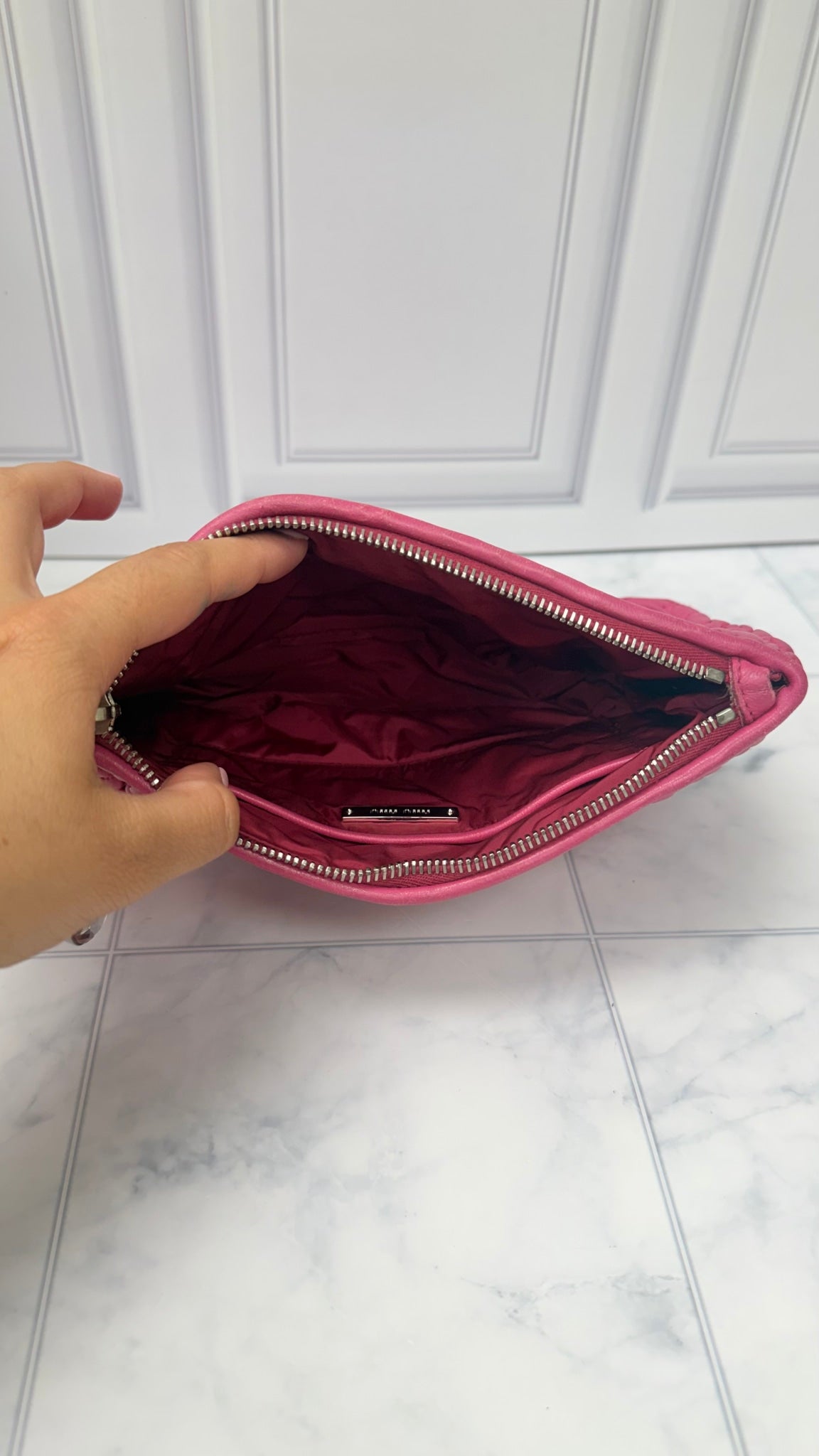 Miu Miu Hot Pink  Nappa Leather Clutch