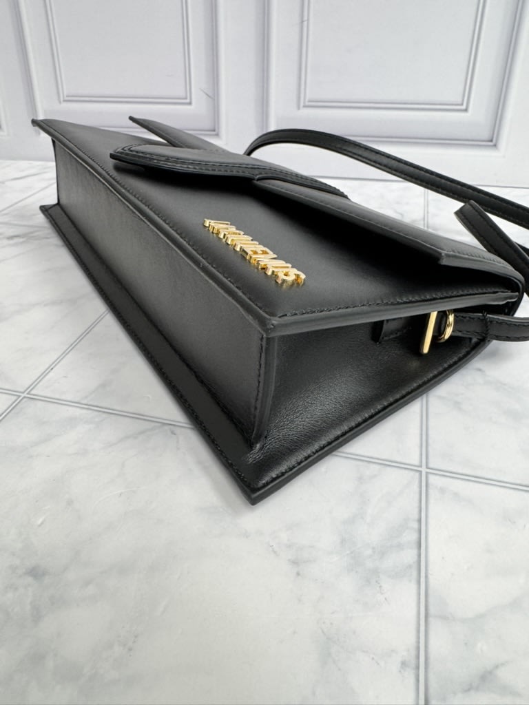 BRAND NEW - Jacquemus Black Leather Le Bambino Long Shoulder Bag