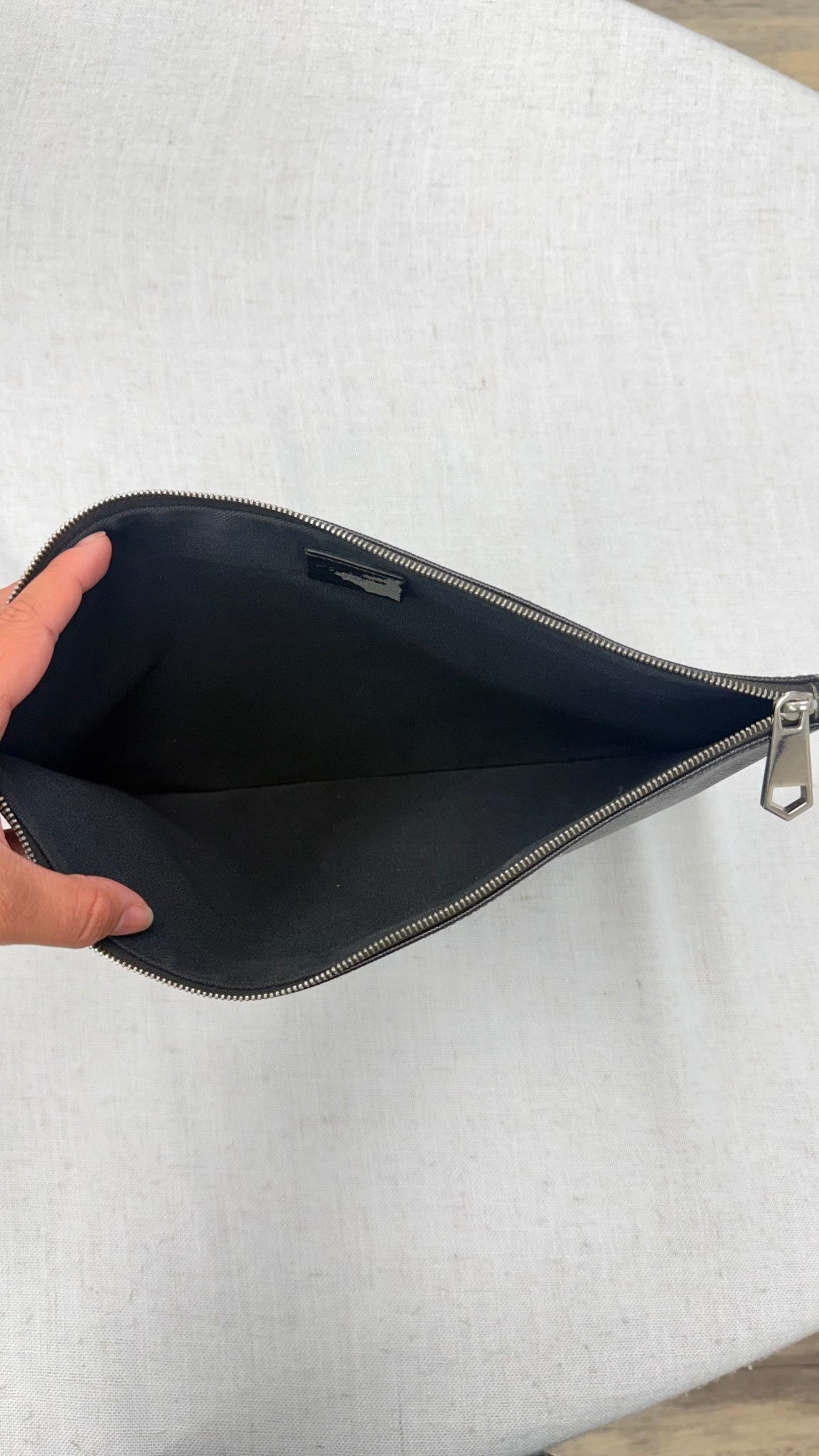 Givenchy Black Saffiano Leather World Tour Graphic Pouch