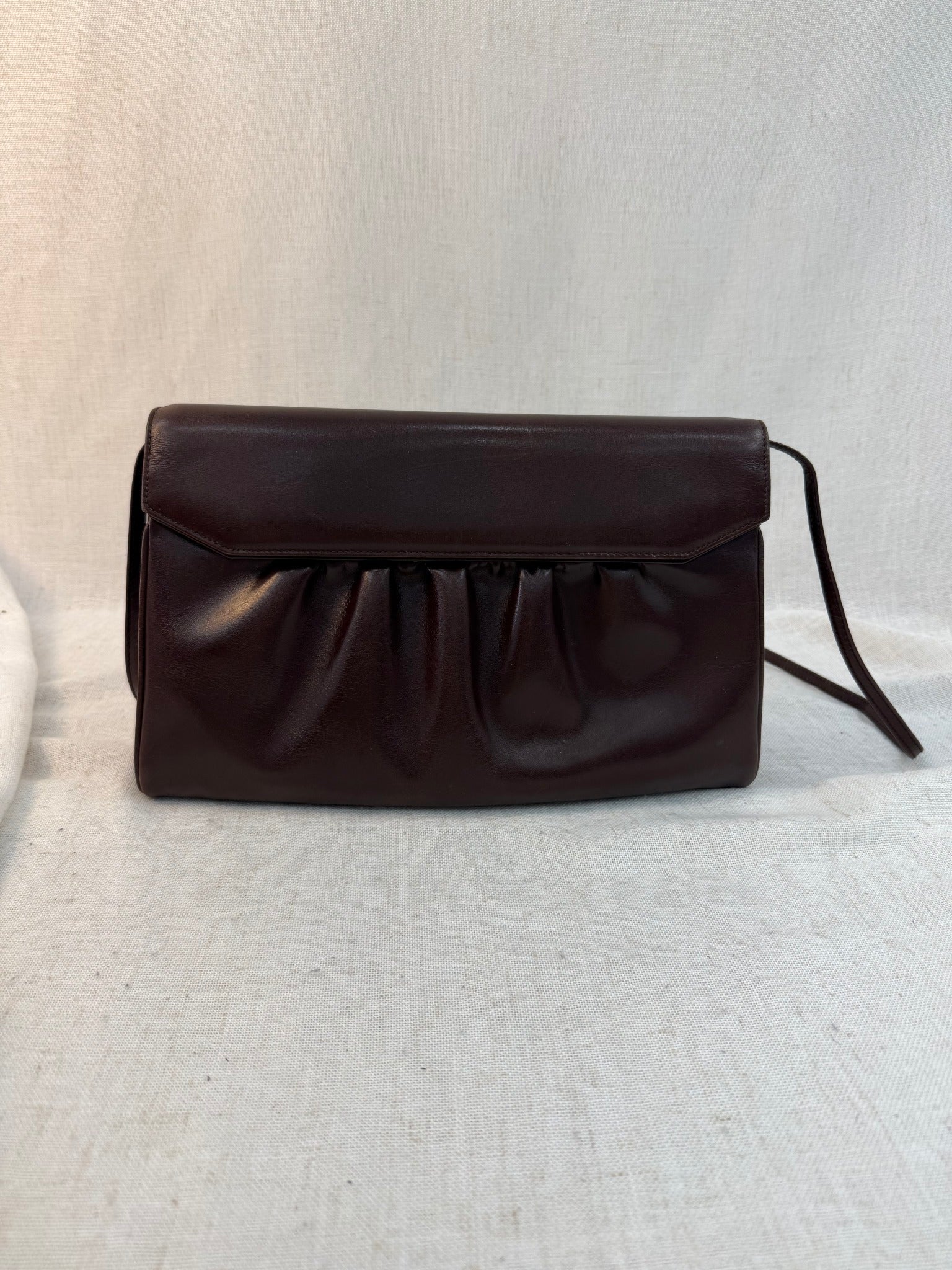 Gucci Brown Leather Gathered Shoulder Bag