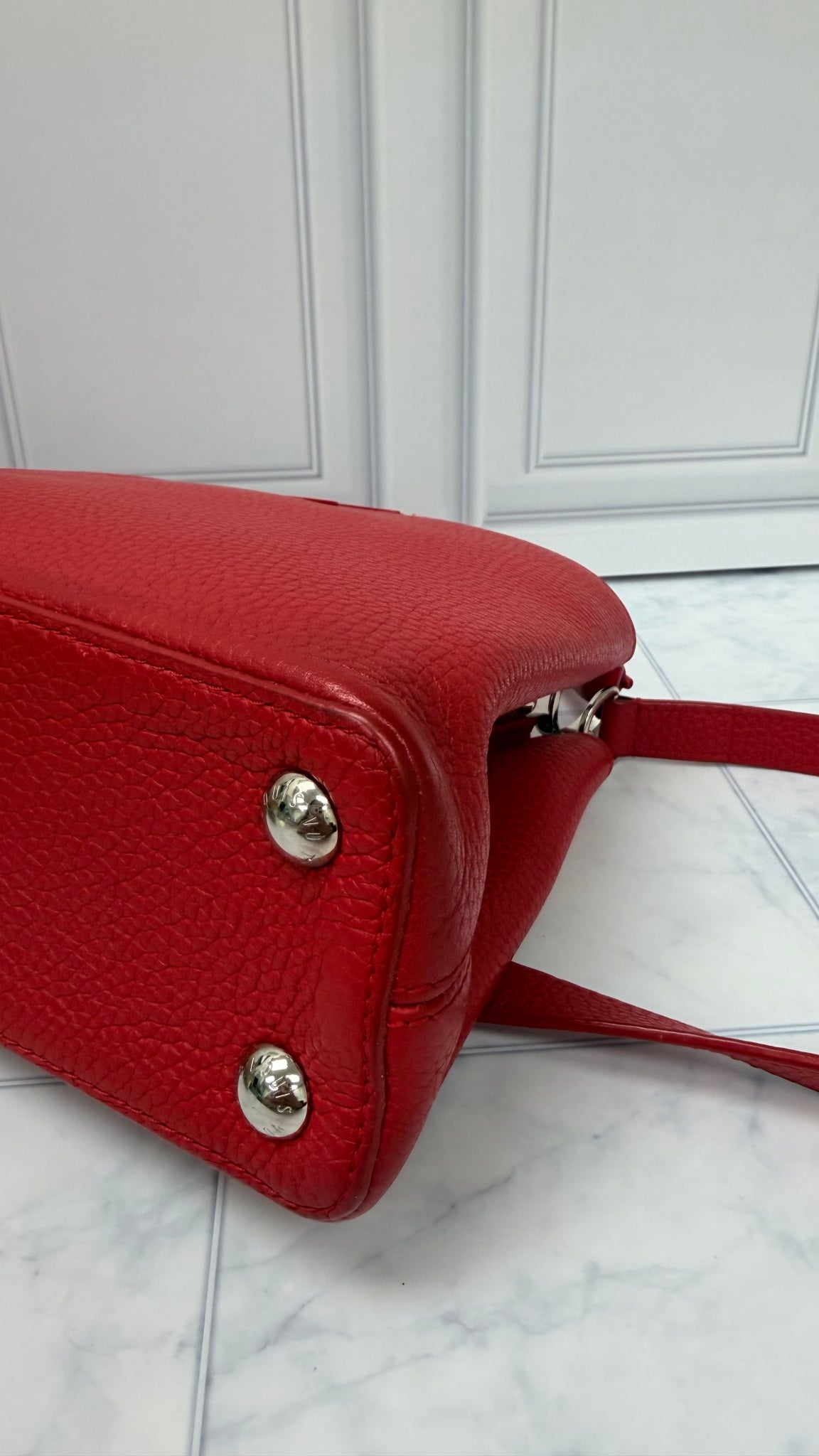 Louis Vuitton Red Taurillon Capucines BB Bag 