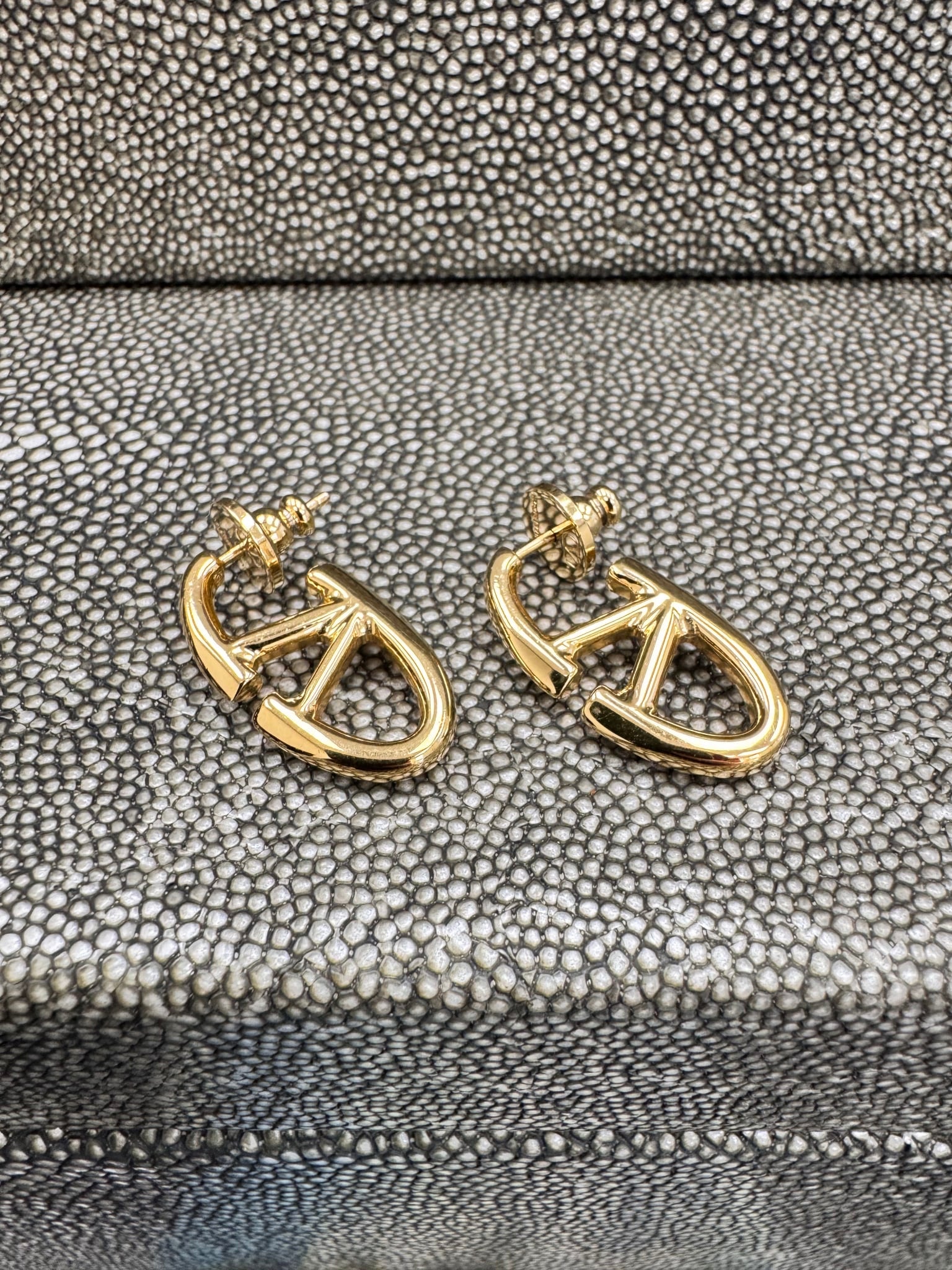 Valentino Gold Garavani VLogo Drop Earrings 