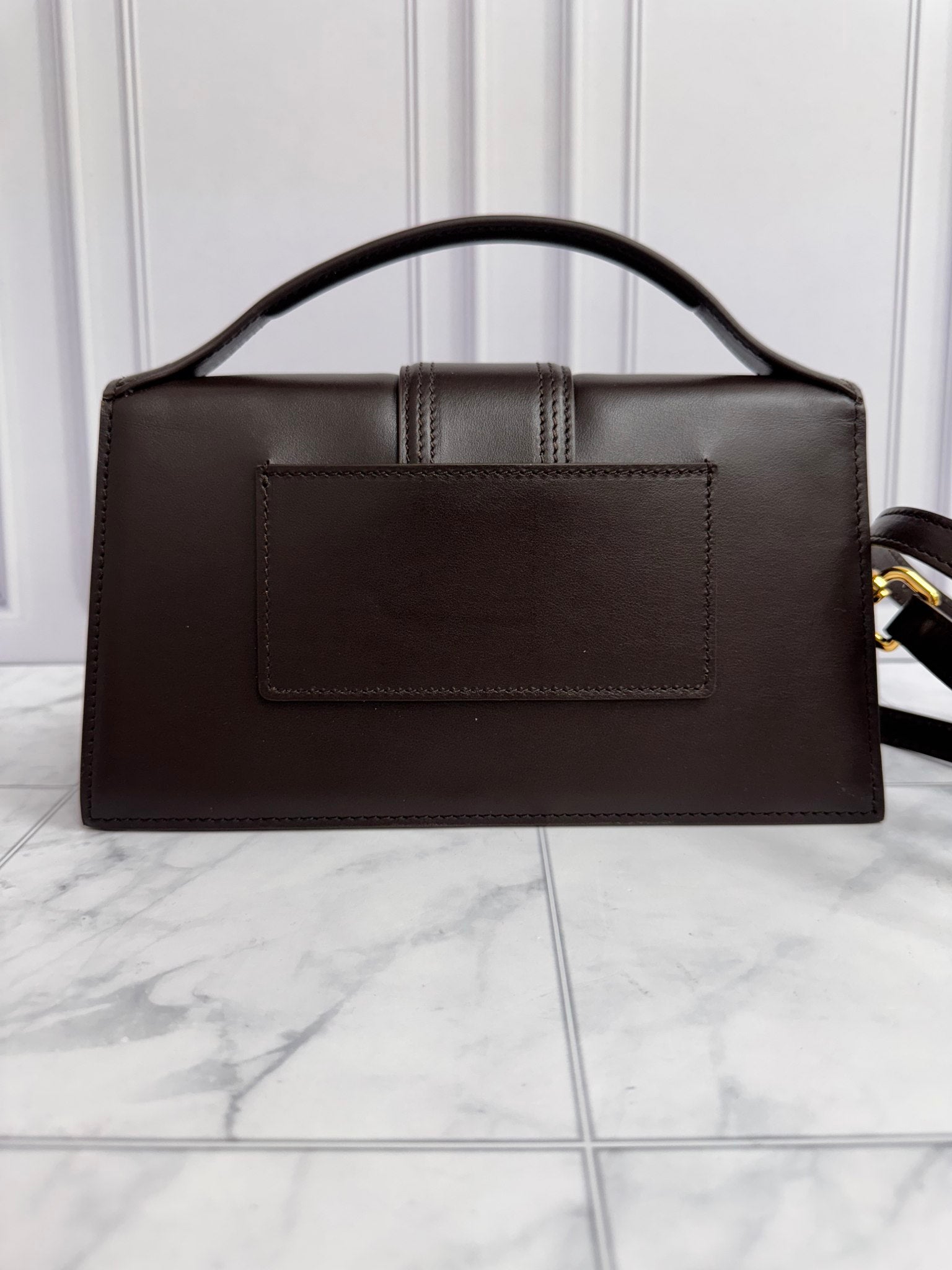 BRAND NEW - Jacquemus Midnight Brown Leather Le Grand Bambino Handbag 2Way Handbag