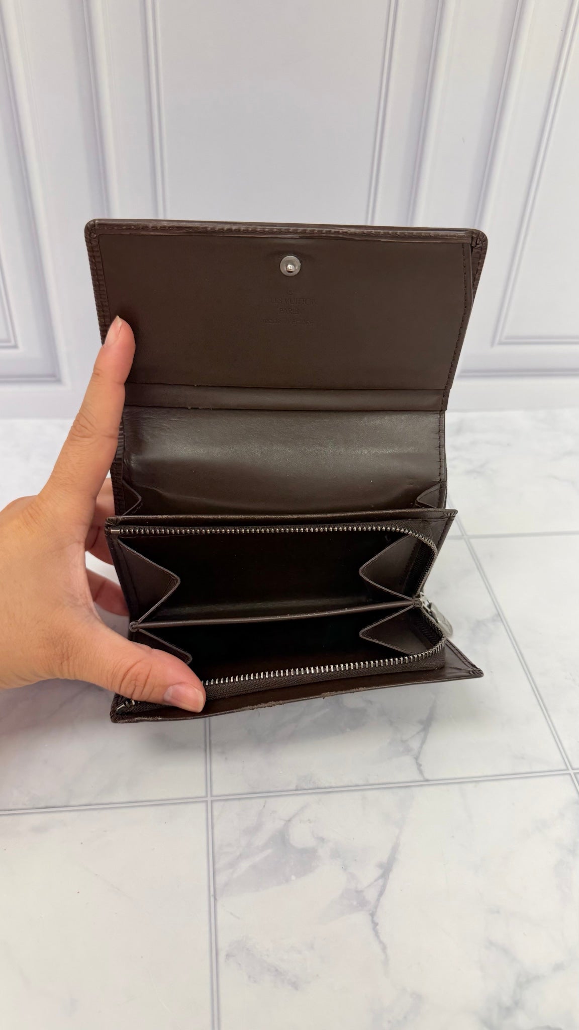 Louis Vuitton Brown Epi Leather Porte Monnaie Wallet 