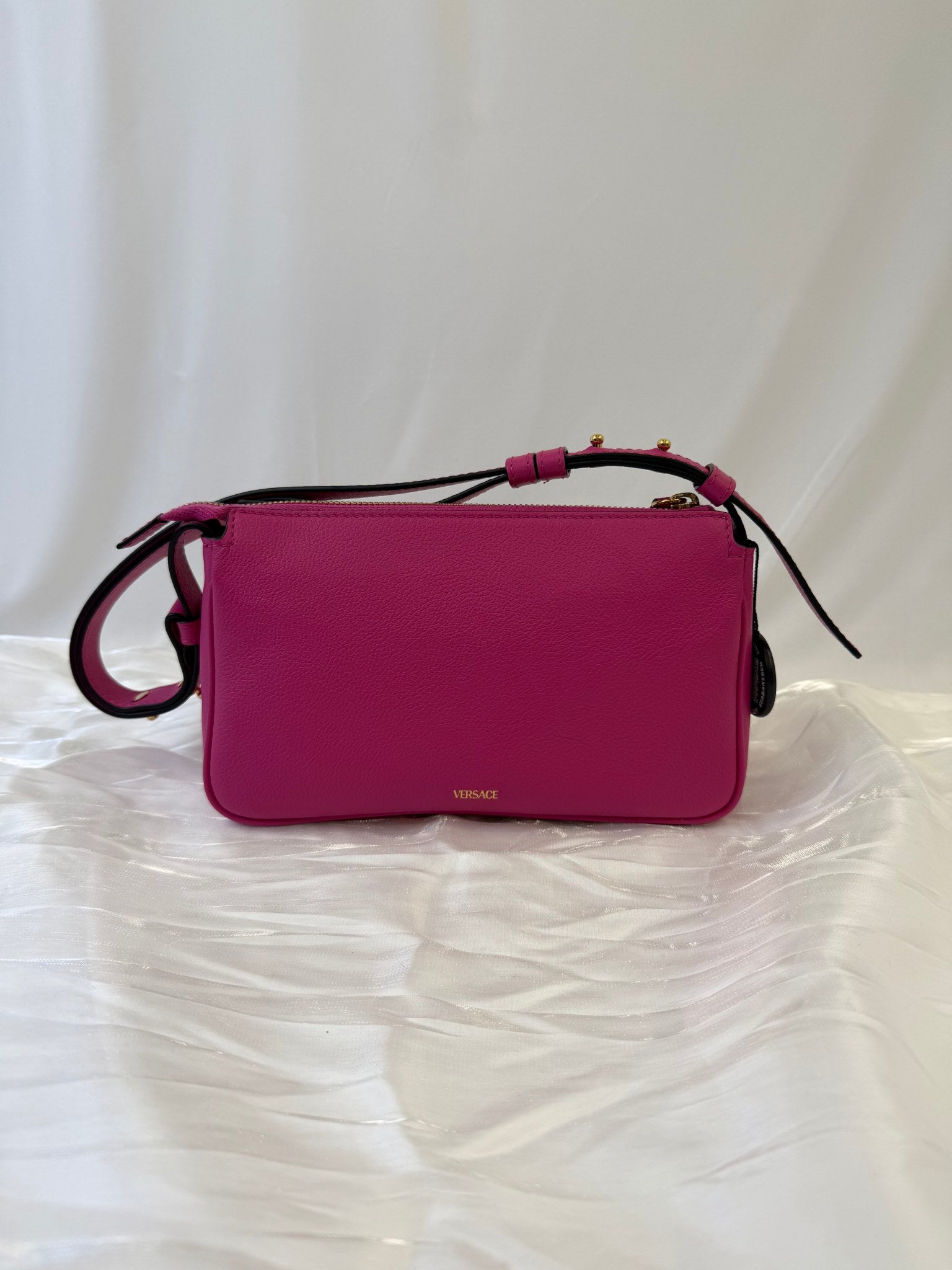 LIKE NEW-Versace Pink Leather Shoulder Bag