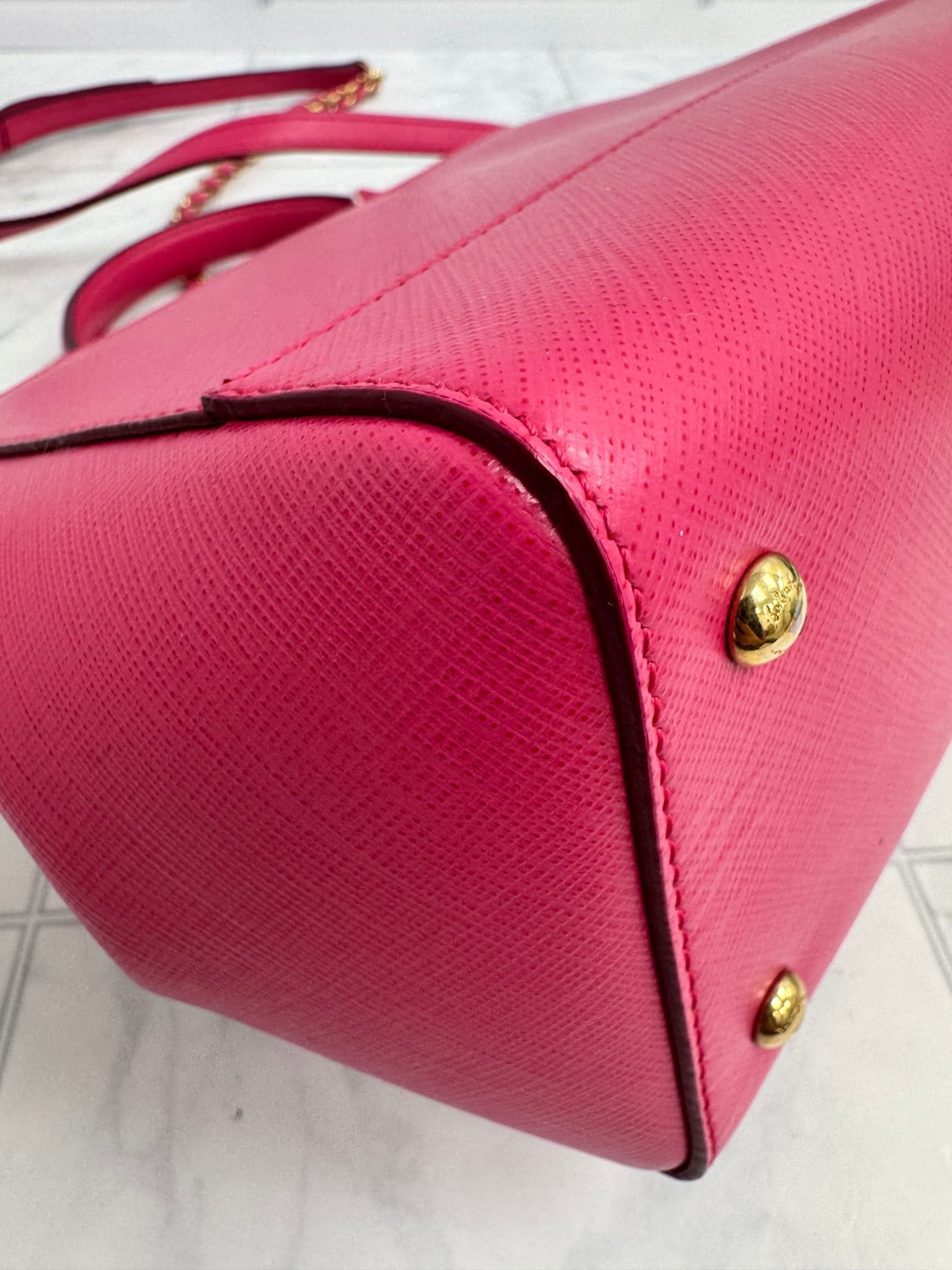 LIKE NEW - Salvatore Ferragamo Pink Saffiano Leather Vara Bow 2Way Bag