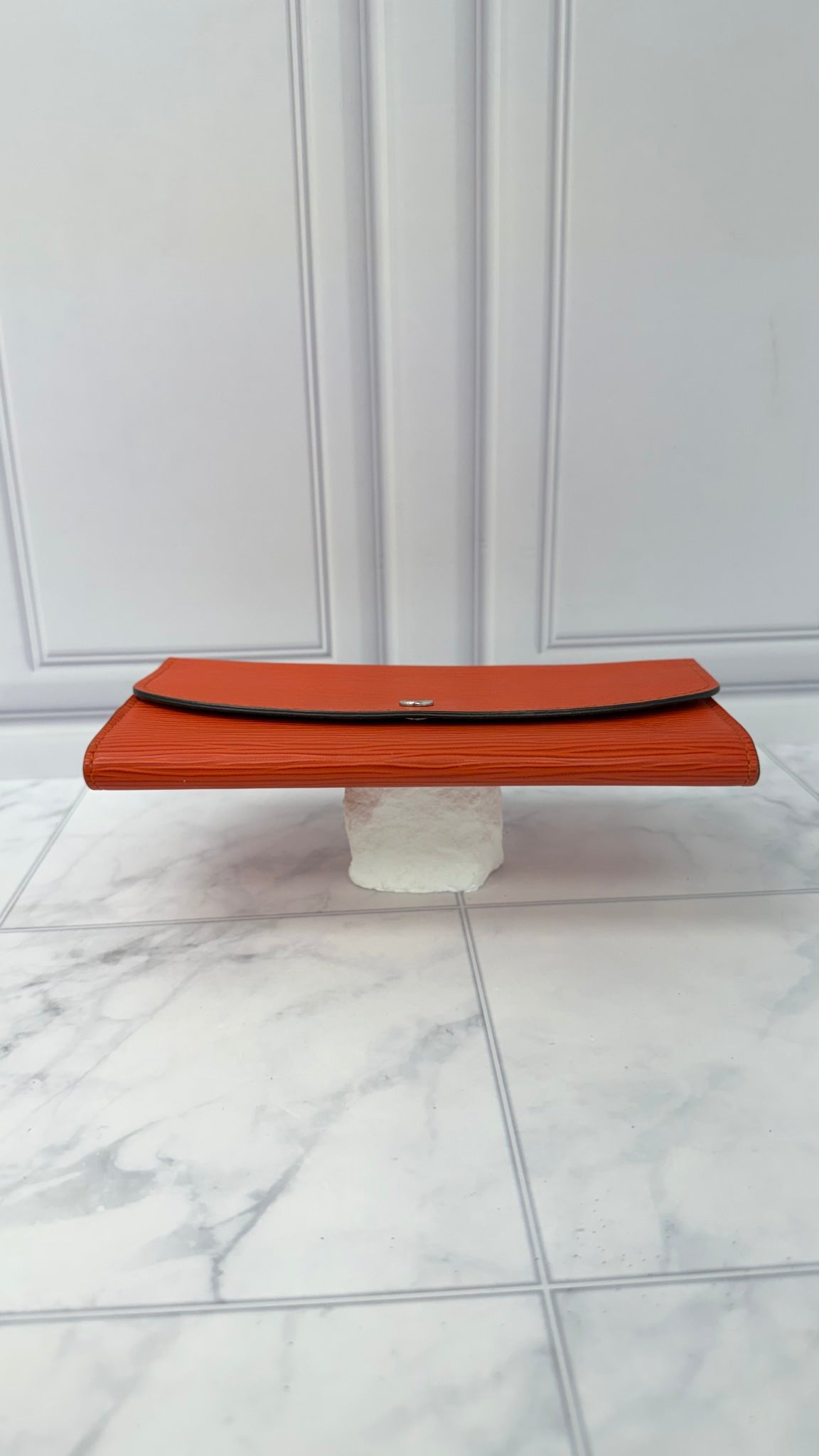 LIKE NEW - Louis Vuitton Orange Epi Leather Long Wallet 