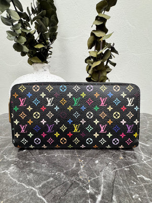Louis Vuitton Black Murakami Long Zippy Wallet