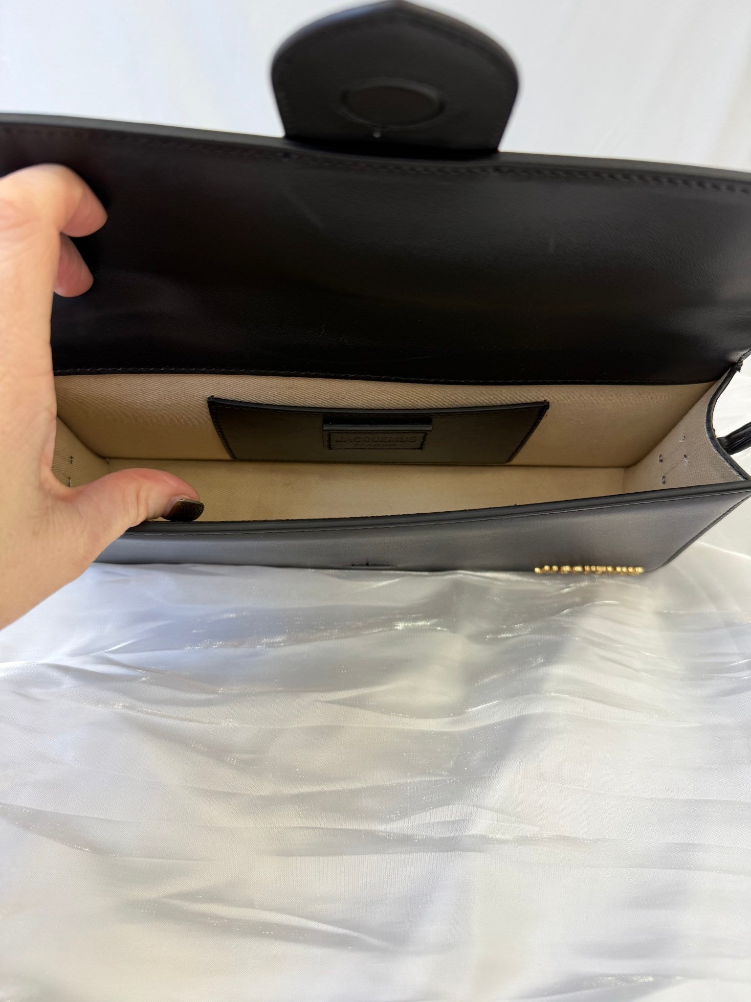 BRAND NEW- Jacquemus Black Leather Le Grand Bambino Bag