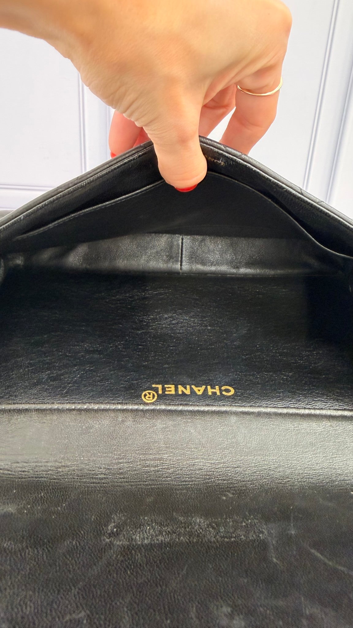 Chanel Black Quilted Lambskin Classic Medium Double Lock Sided Flap Bag