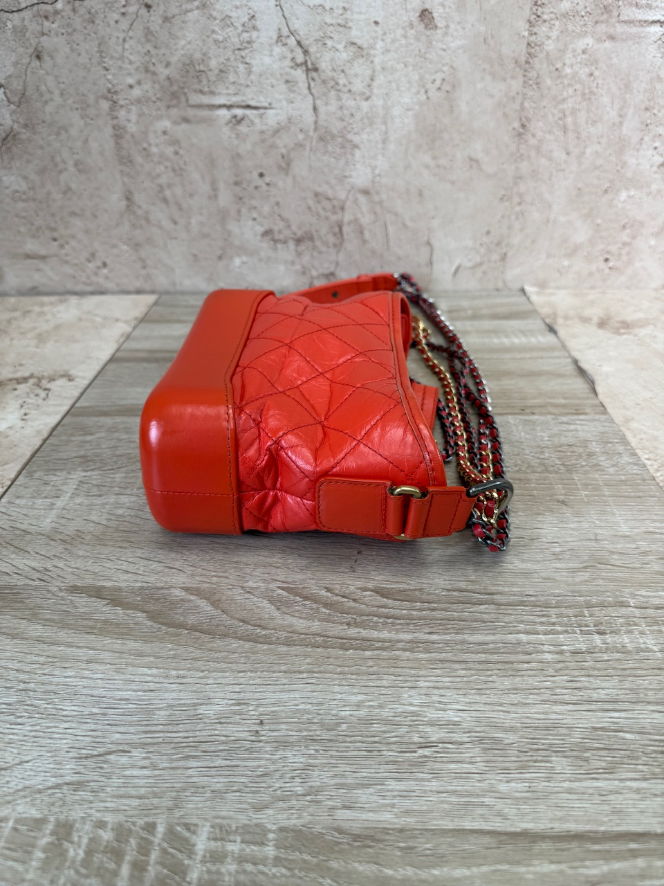 Chanel Orange Calfskin Quilted Gabrielle