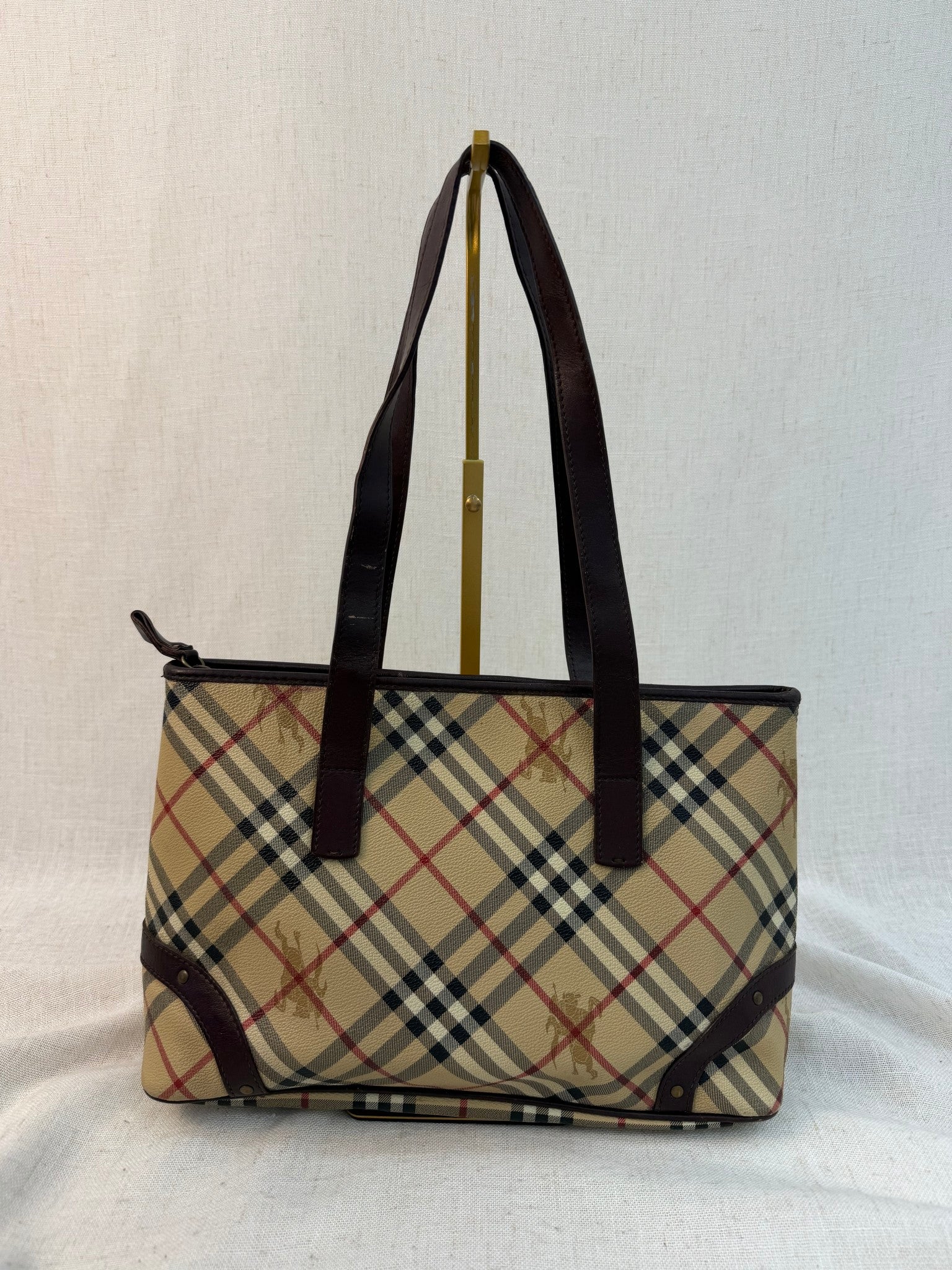 Burberry Nova Check Coated Canvas Vintage Tote