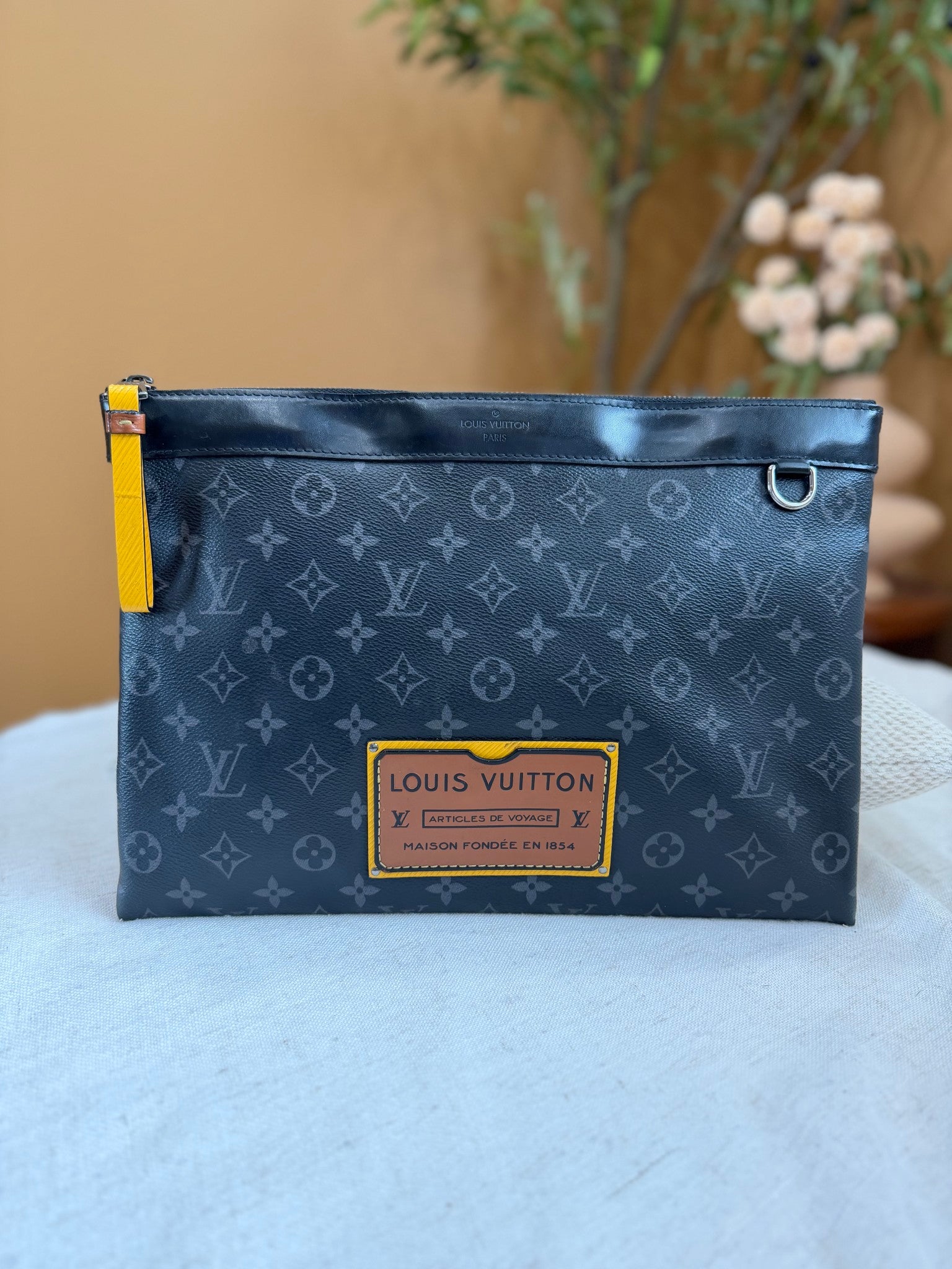 Louis Vuitton Monogram Eclipse Gaston Label GM Pochette