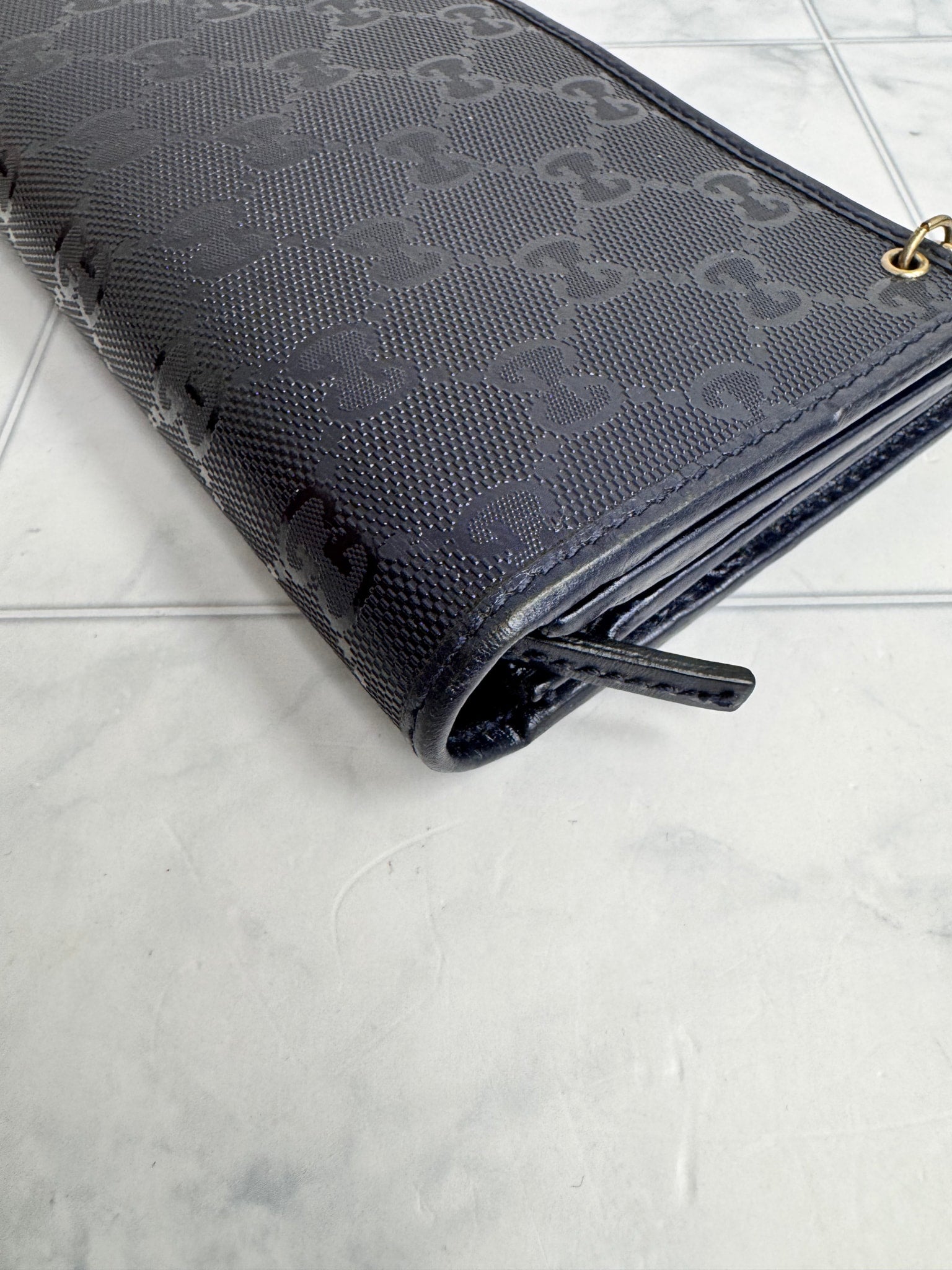 Gucci Navy Blue GG Imprime Long Wallet