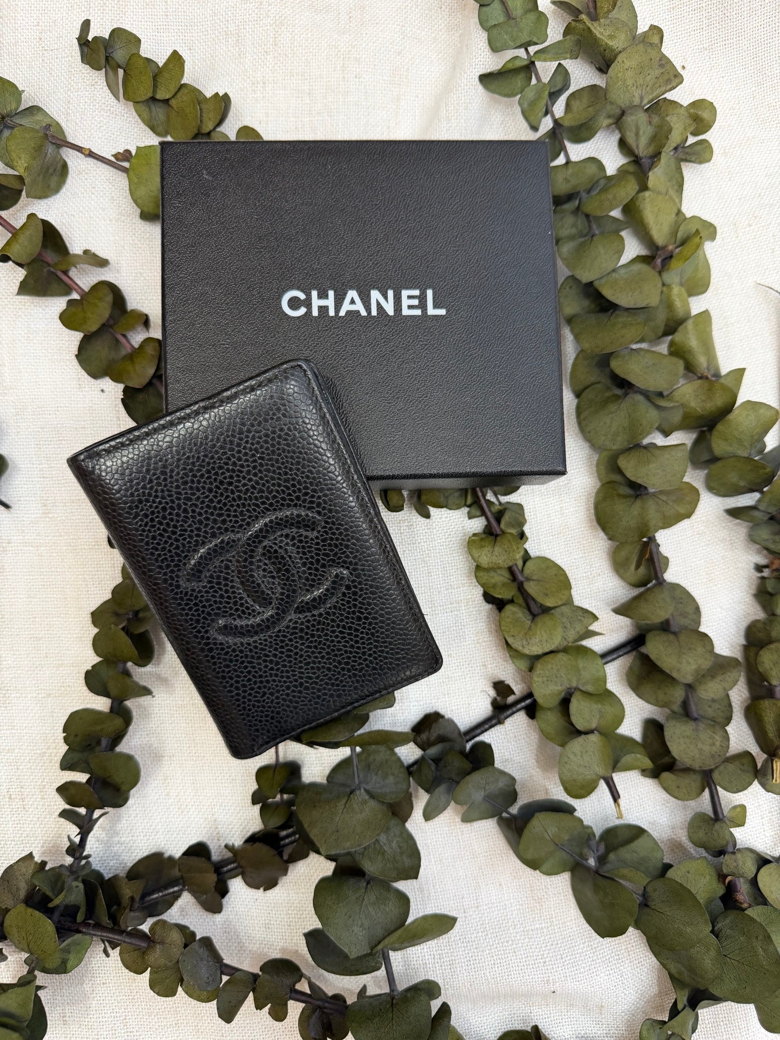 Chanel Black Caviar Leather Bi-Fold Card Holder 