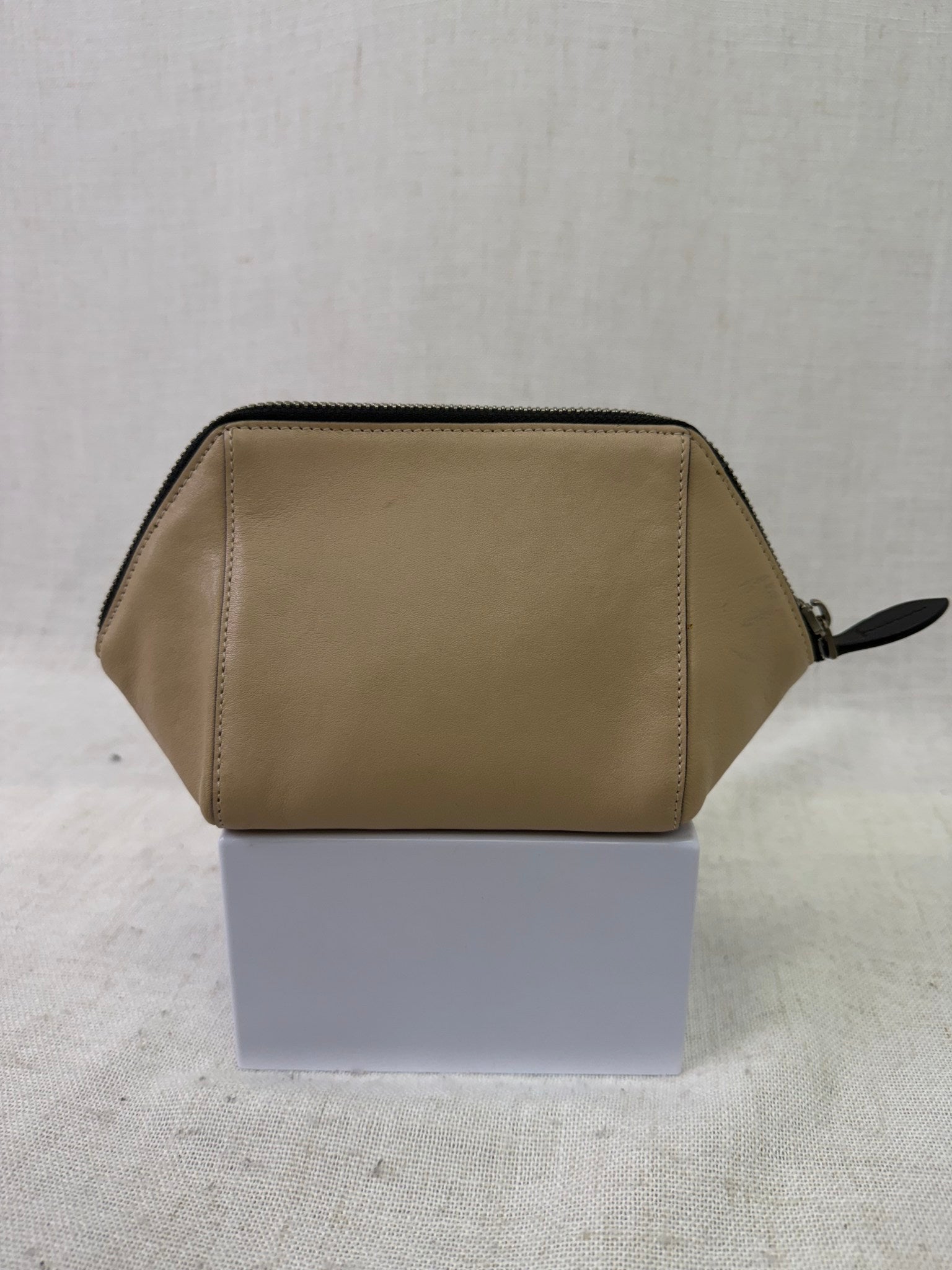 Loewe Beige Leather Anagram Pouch