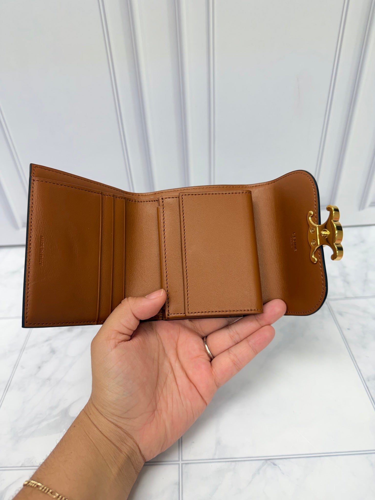 Celine Brown Macadam Compact Wallet 