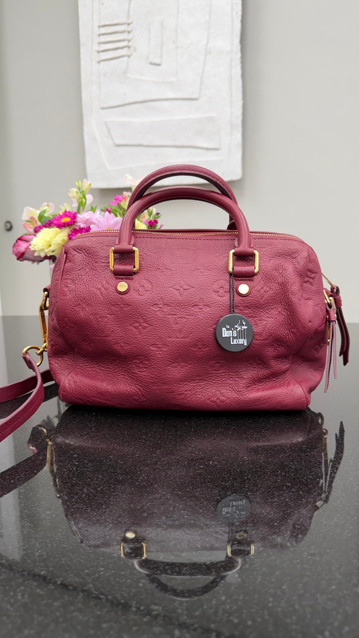Louis Vuitton Burgundy Empreinte Speedy 25 Bandouliere