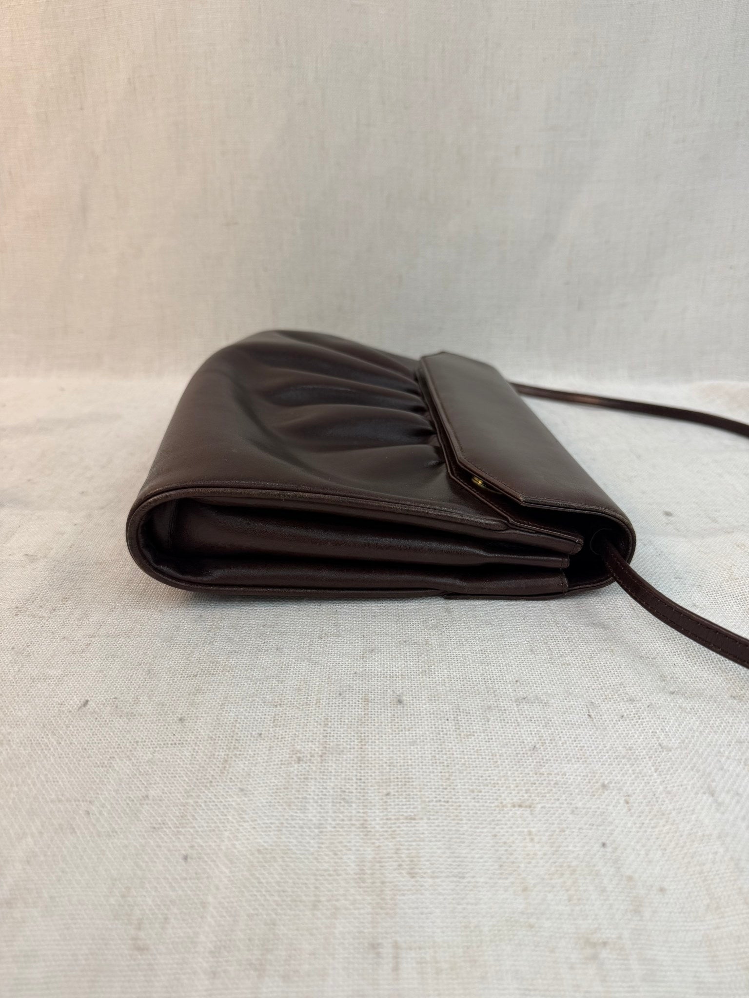 Gucci Brown Leather Gathered Shoulder Bag