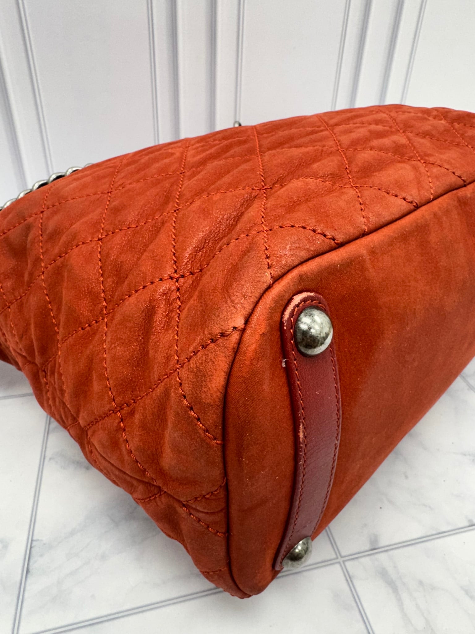 Chanel Red Iridescent Calfskin Leather "In the Mix" Large Shopping Tote Bag