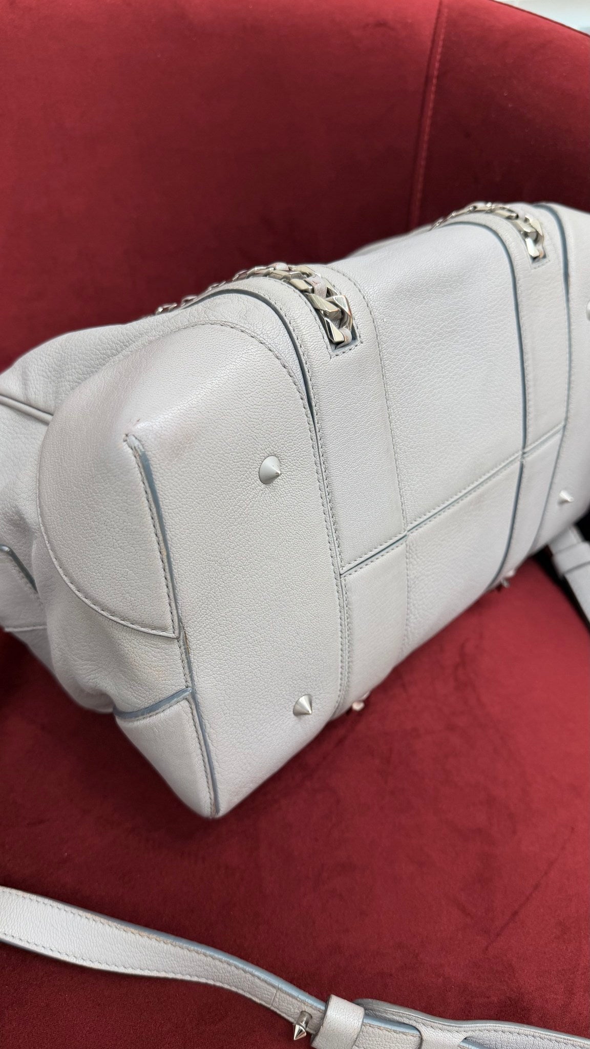 Givenchy Grey Leather Chain Duffle Bag