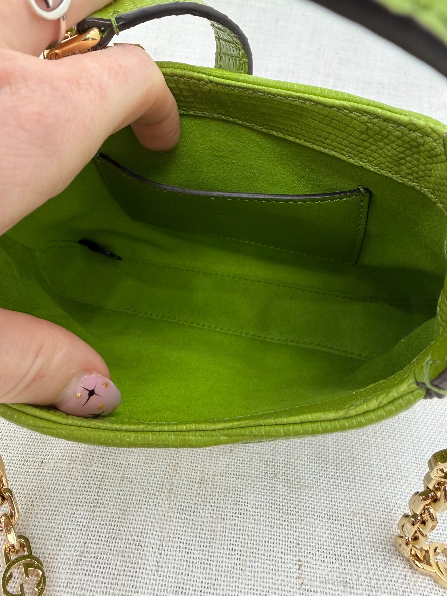 BRAND NEW- Gucci Green Lizard & Crystal 1961 Mini Jackie Bag