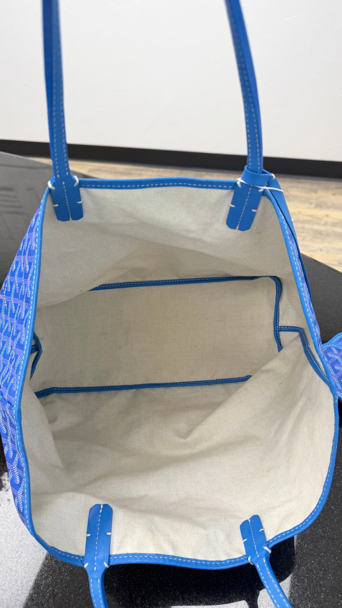 Goyard Blue Goyardine Canvas Saint Louis PM Tote Bag 