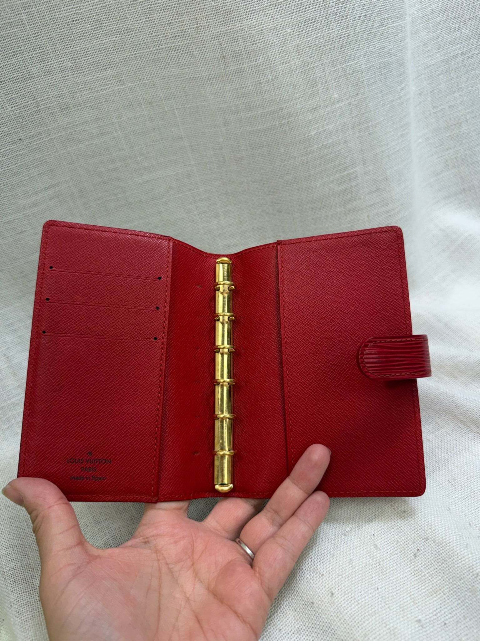 Louis Vuitton Red Epi Leather Passport Agenda Cover 