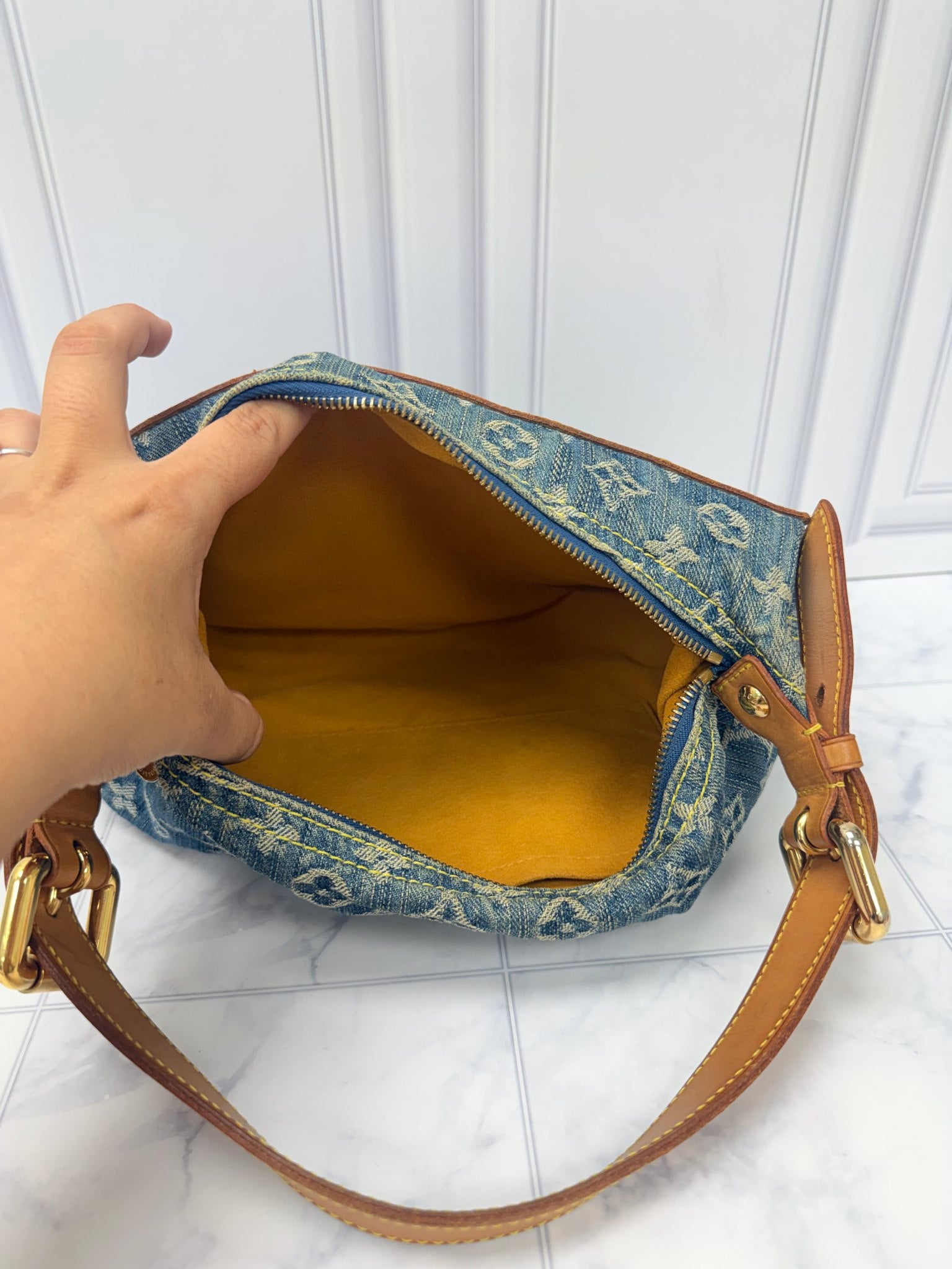 Louis Vuitton Monogram Blue Denim Shoulder Bag 