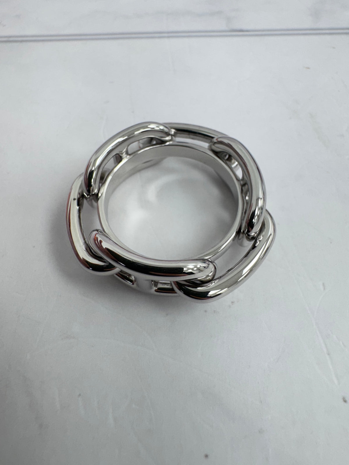 Hermes Silver Tone Regate Scarf Ring