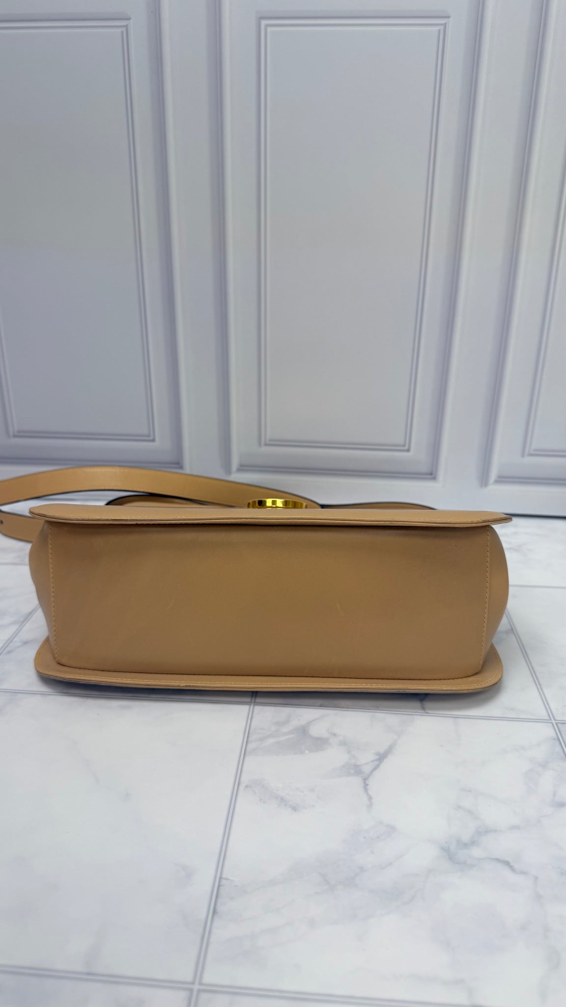 Salvatore Ferragamo Beige Leather Crossbody Bag 