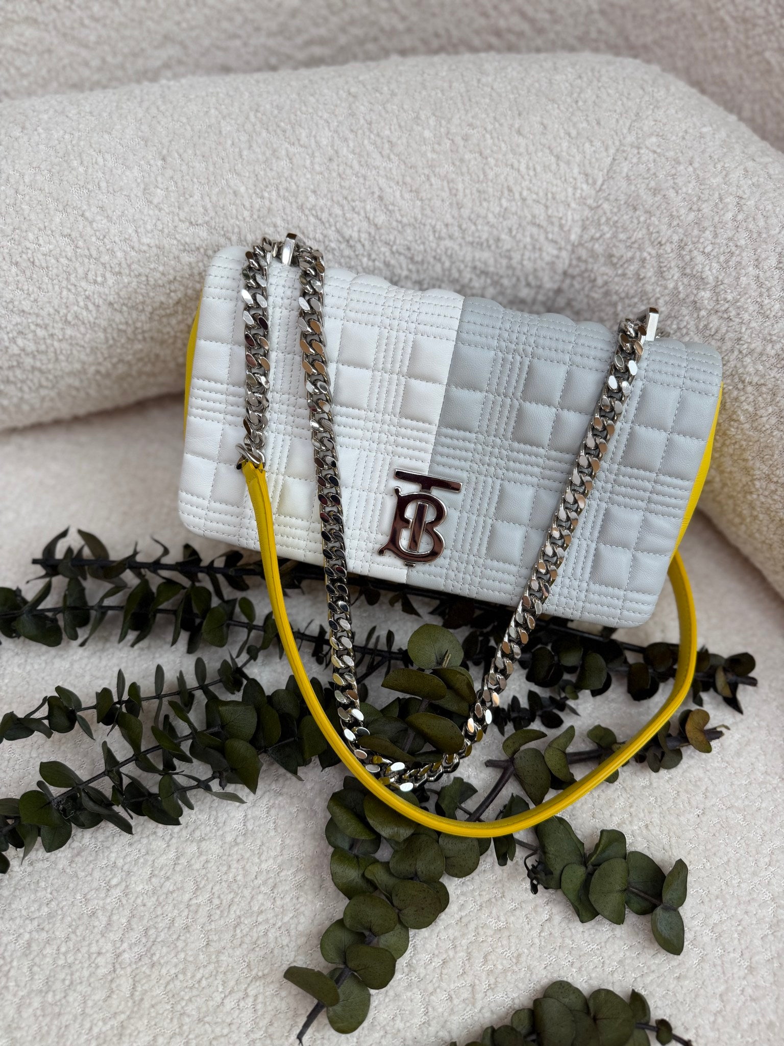 Burberry Tricolor Leather Colorblock Lola Crossbody Bag