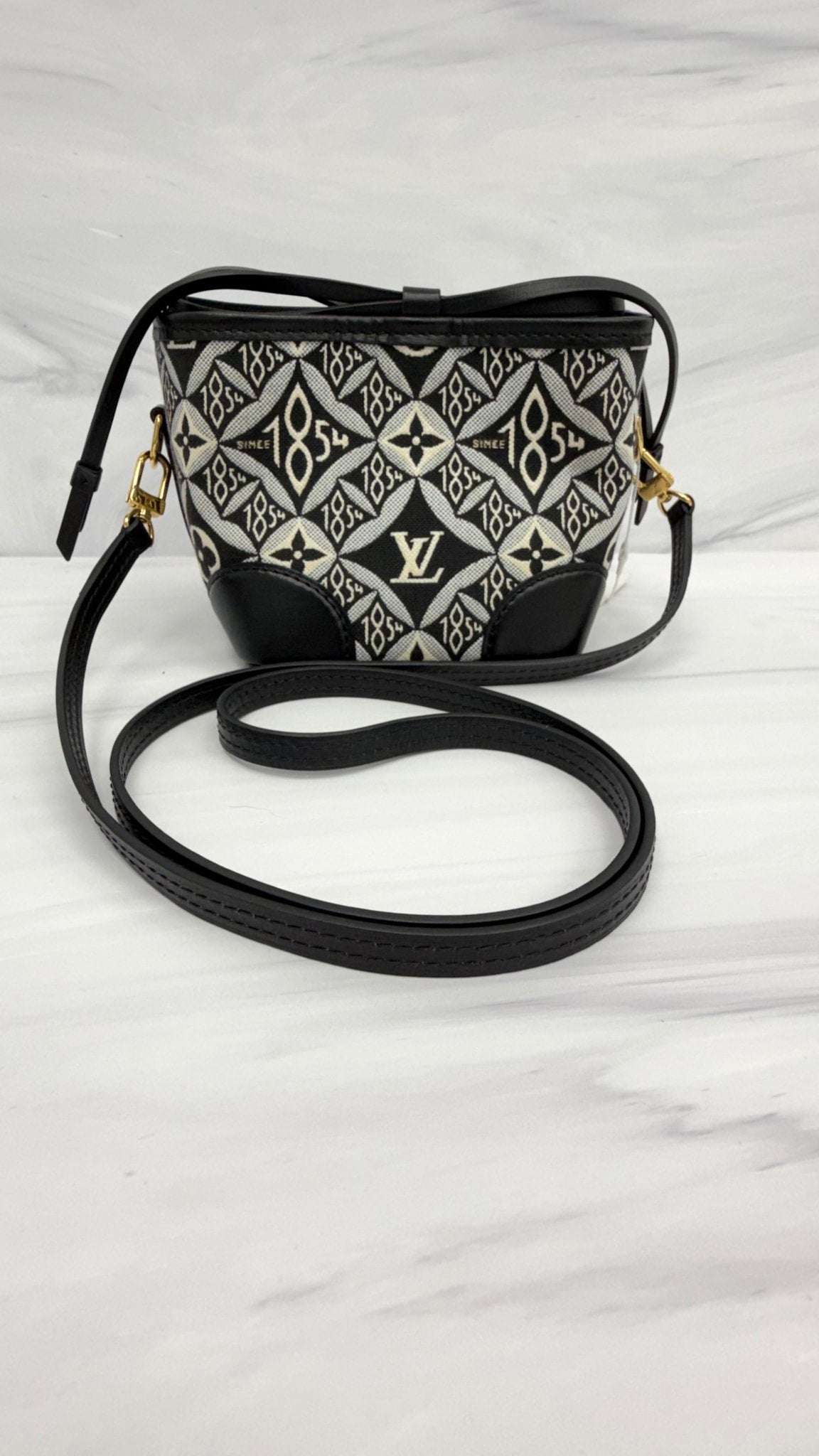 LIKE NEW - Louis Vuitton Black "Since 1854" Monogram Jacquard Noe Crossbody Bag