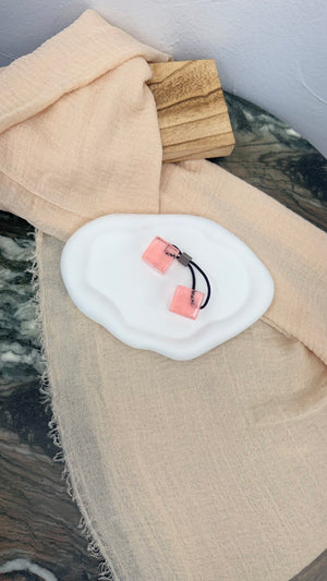 LIKE NEW - Louis Vuitton Pink Translucent Resin Cube Elastic Hair Tie