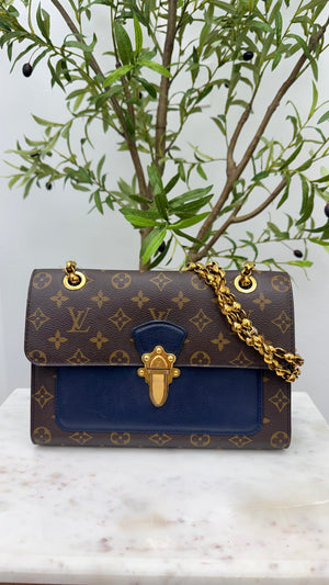 Louis Vuitton Navy Blue Monogram Victoire Chain Shoulder Bag