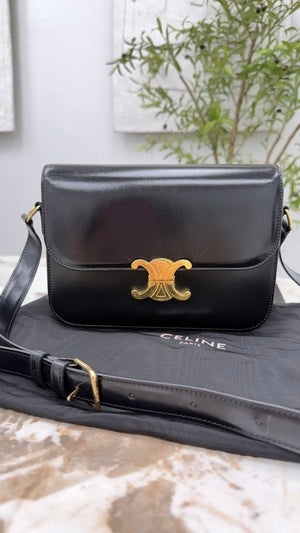 Celine Black Box Calf Triomphe Crossbody