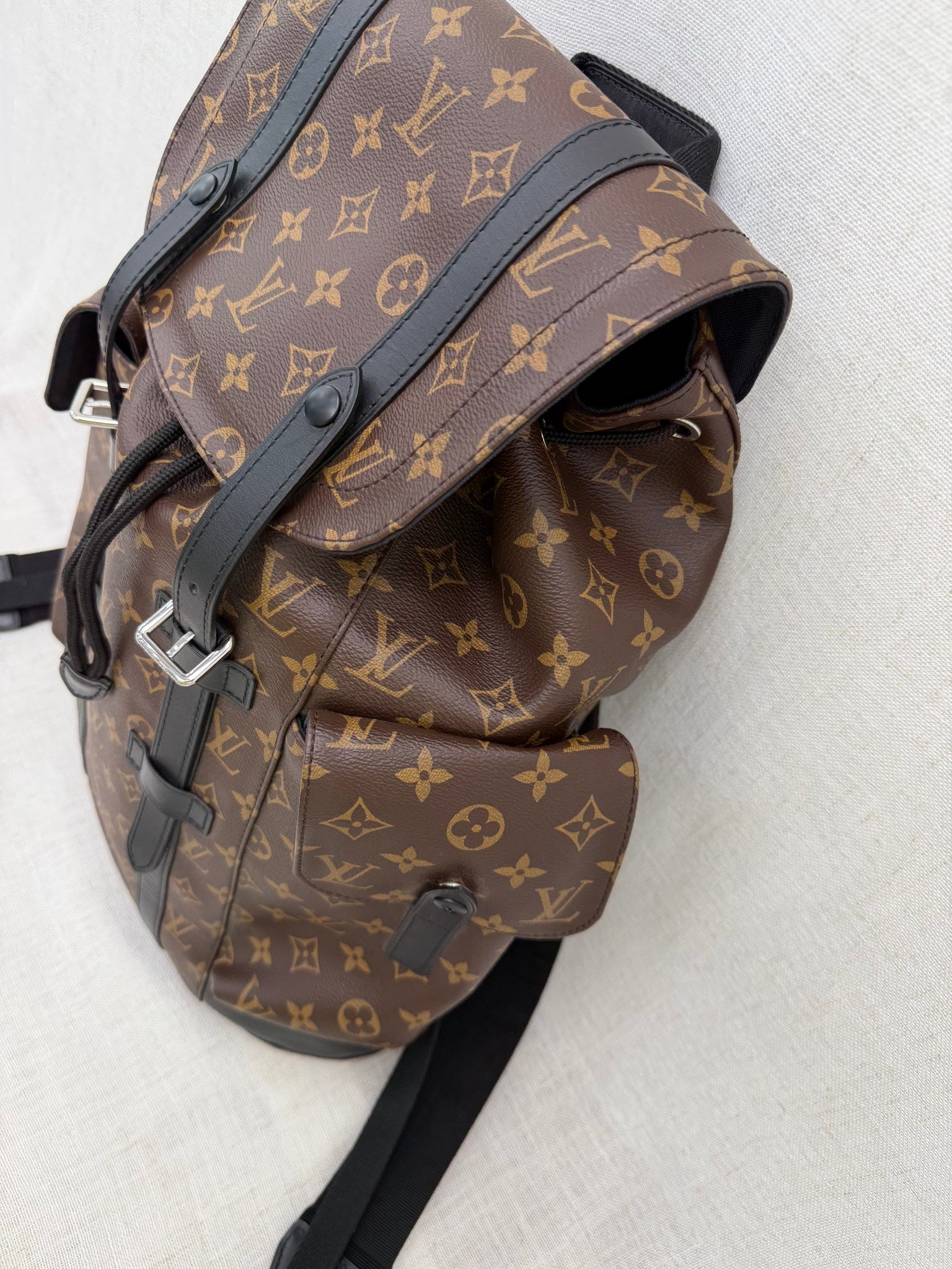 LIKE NEW- Louis Vuitton Monogram & Macassar Christopher Backpack MM