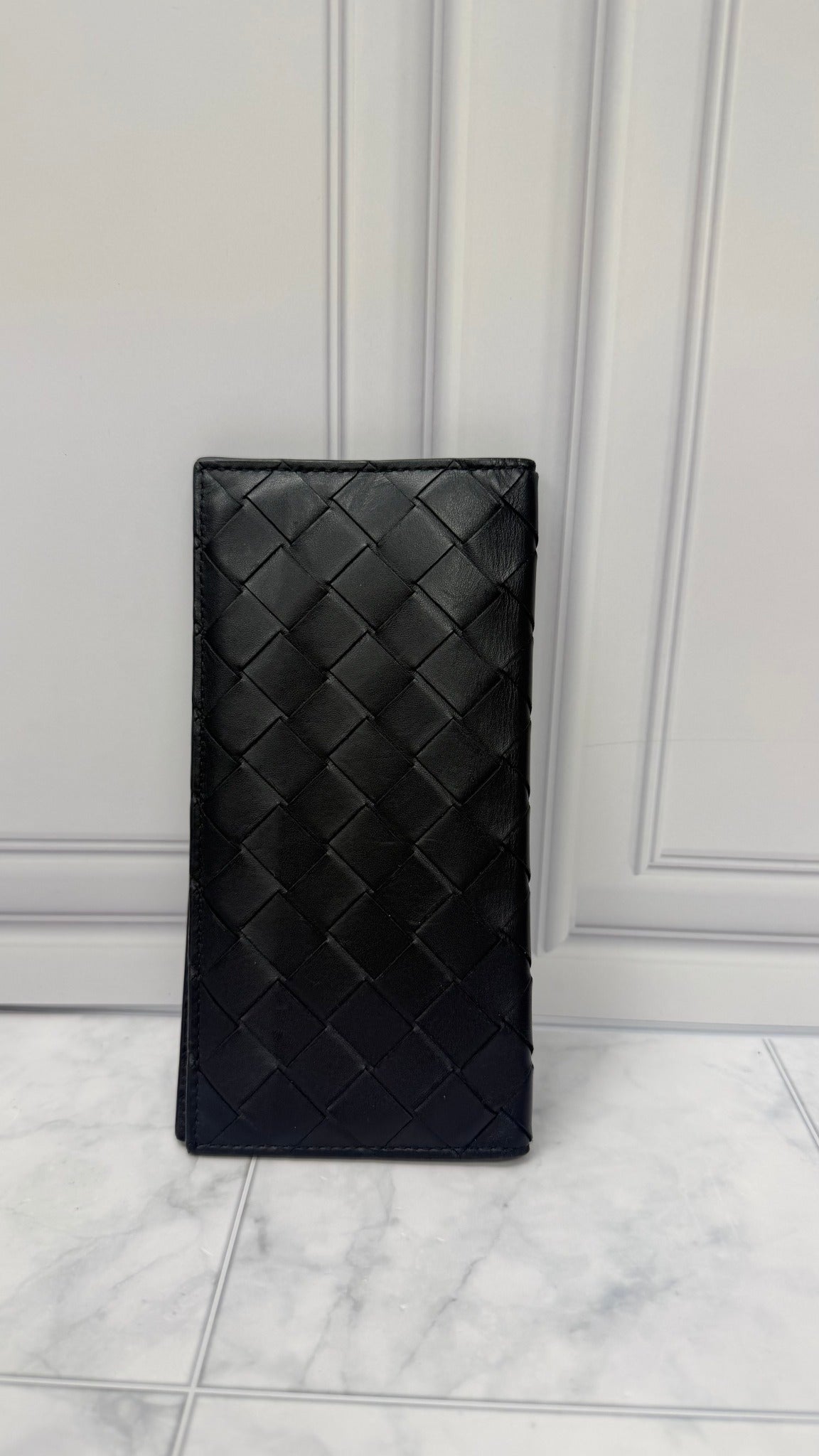 Bottega Veneta Black Intrecciato Leather Wallet