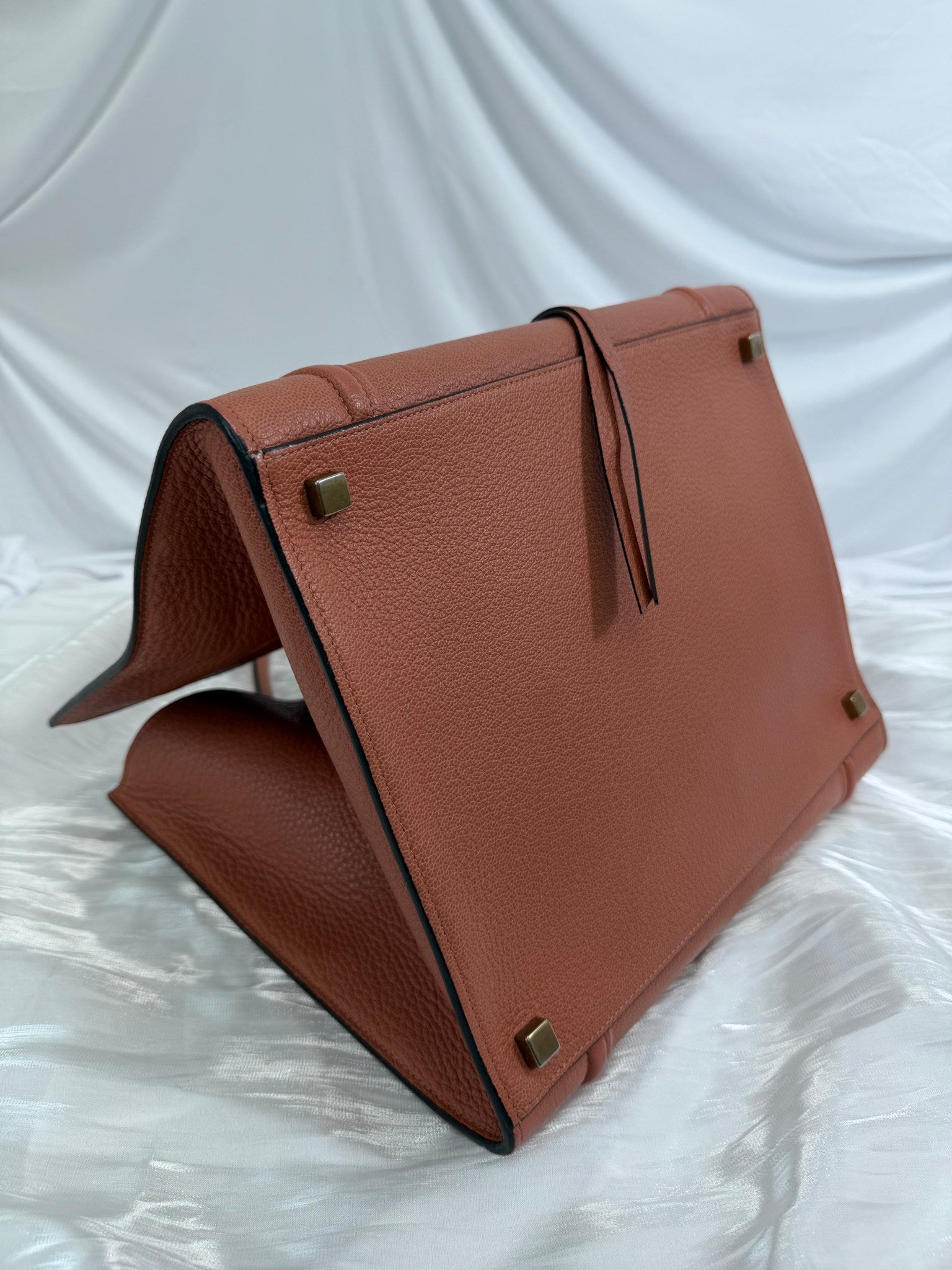 Celine Terracotta Pink Leather Medium Phantom Luggage Tote