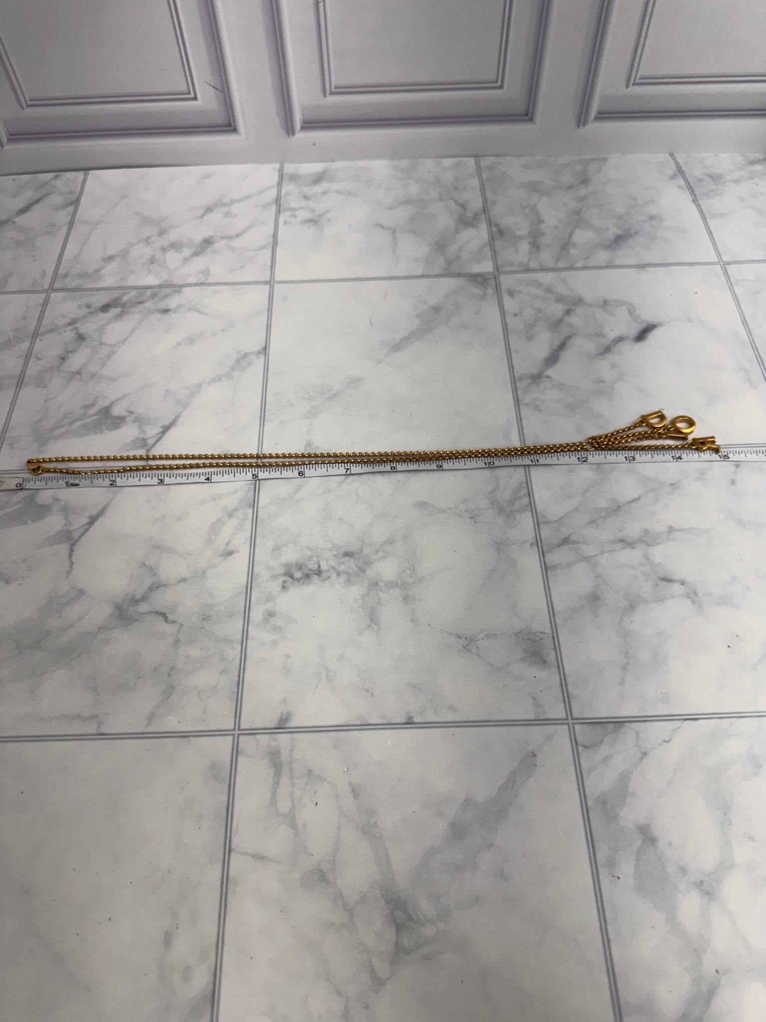 Christian Dior Gold Tone Letters Necklace