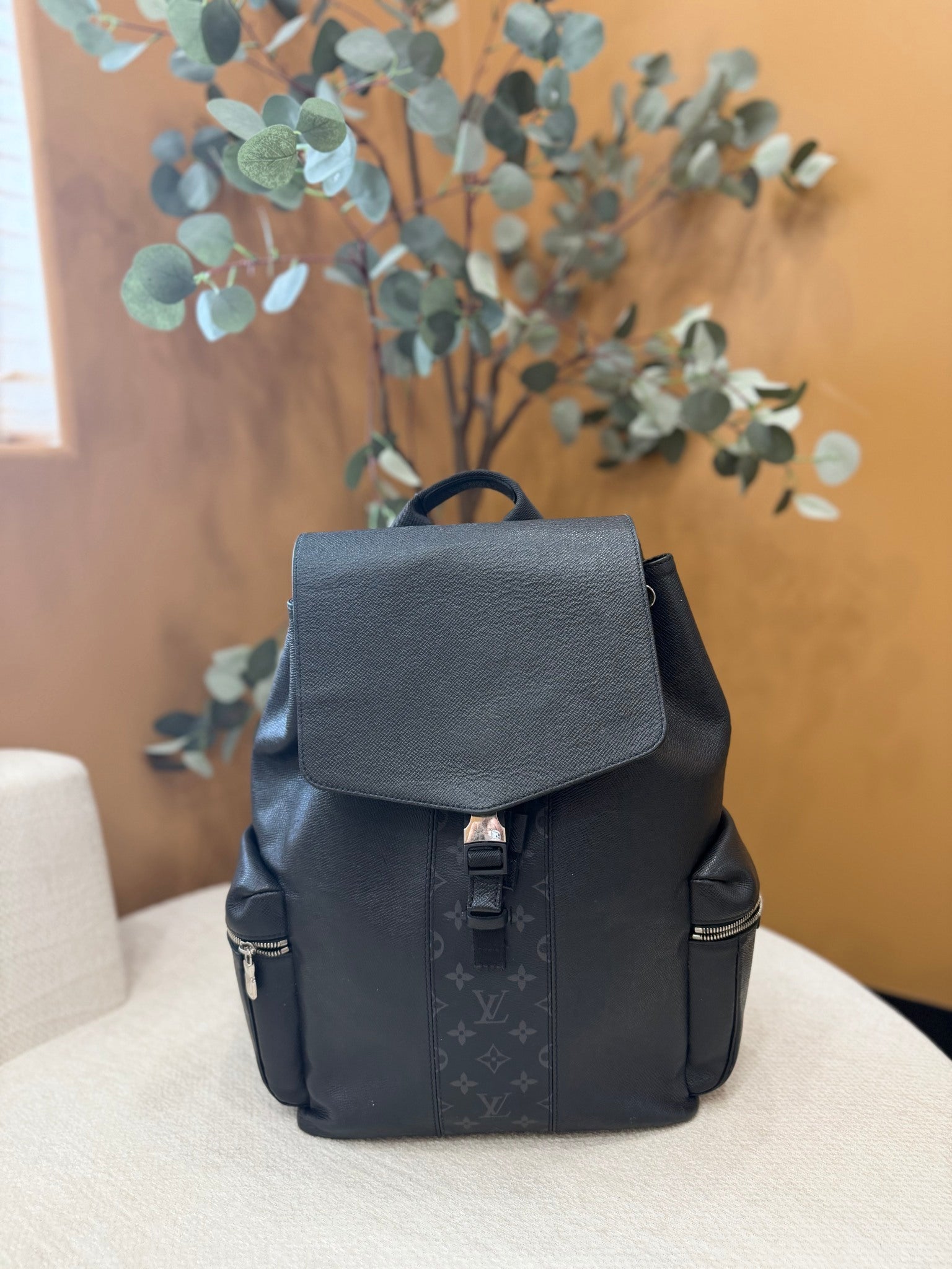 Louis Vuitton Black Taiga Leather Taigarama Backpack