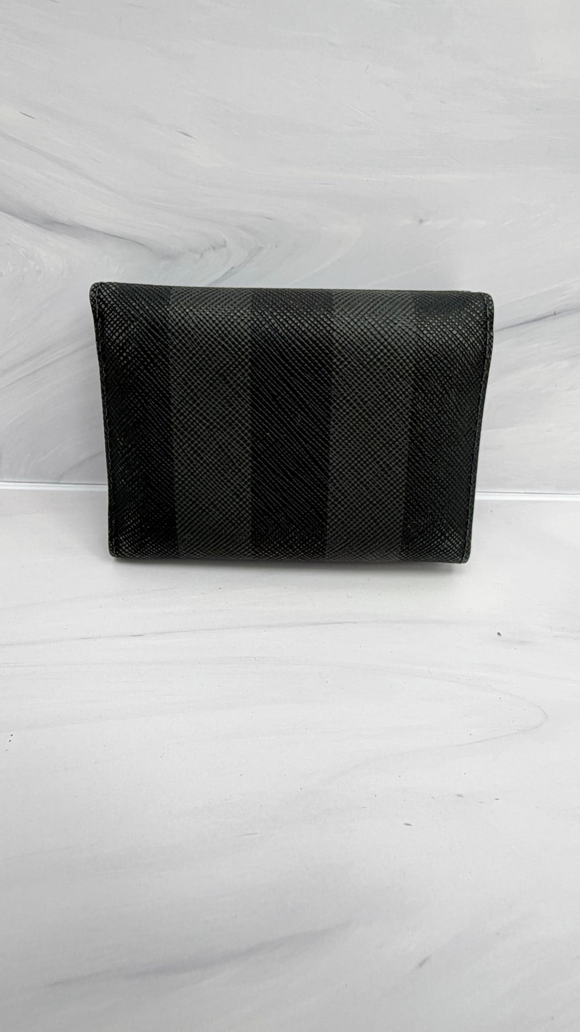 Burberry Grey And Black PVC Trifold Wallet